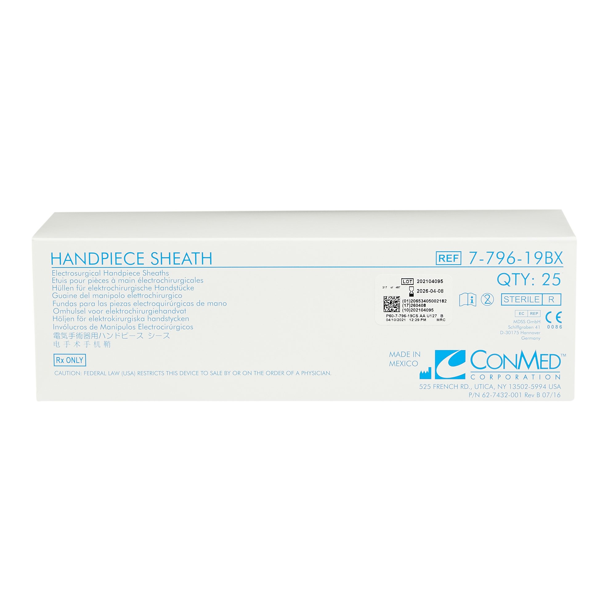 Conmed 7-796-19CS - Hyfrecator® Handpiece Sheath - 25/Box, 100/Case