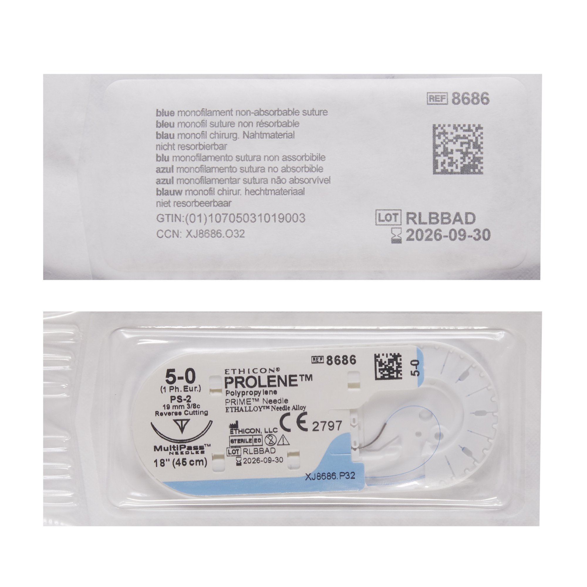 Prolene Nonabsorbable Suture with Needle 8686G by J & J Healthcare Systems