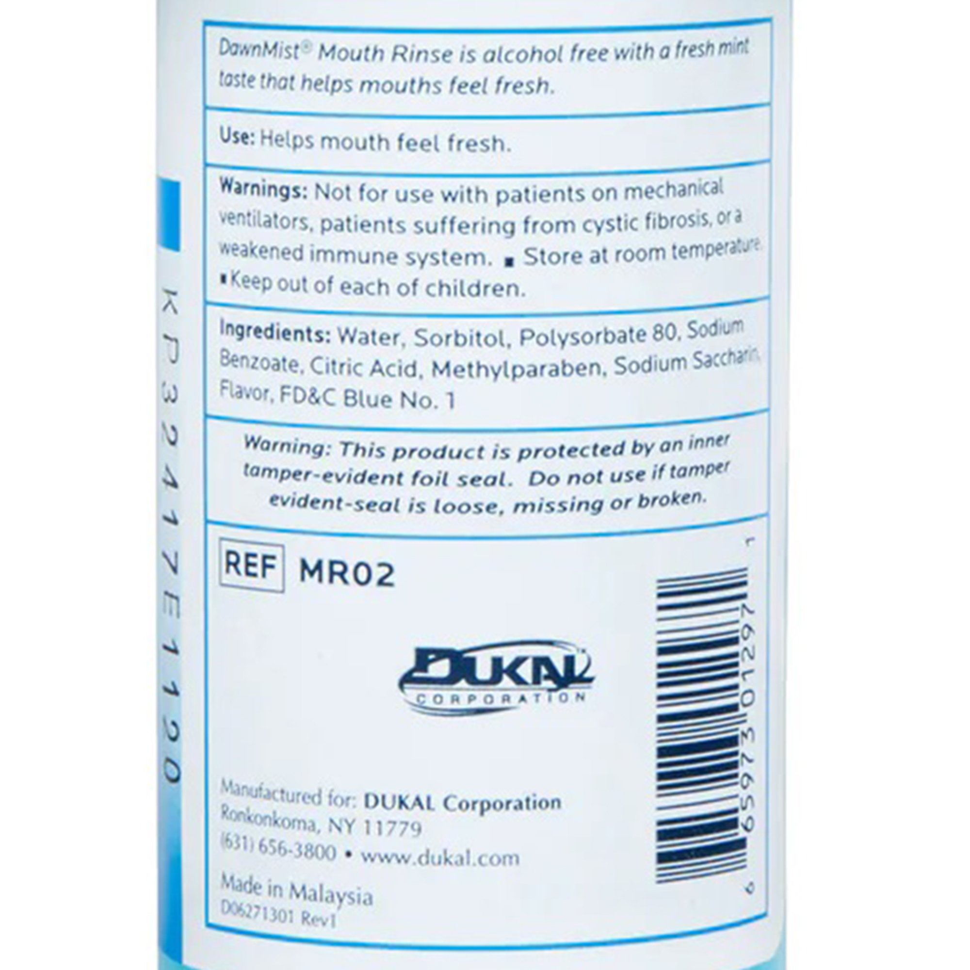 Donovan Industries MR02 - DawnMist® Mouth Rinse, Fresh Mint Flavor, 2-ounce Bottle - 144/Case