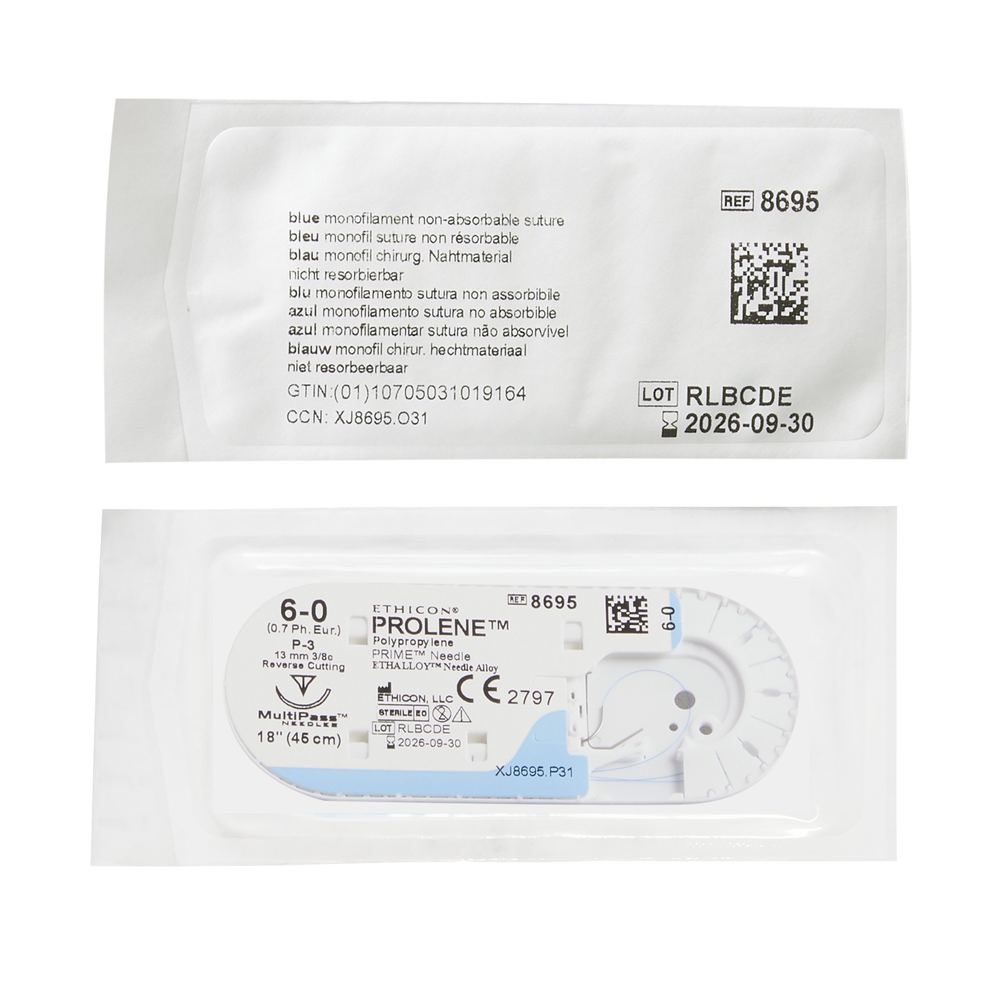 J & J Healthcare Systems 8695G - Prolene™ Suture with Needle - 12/Dozen, 12/Box