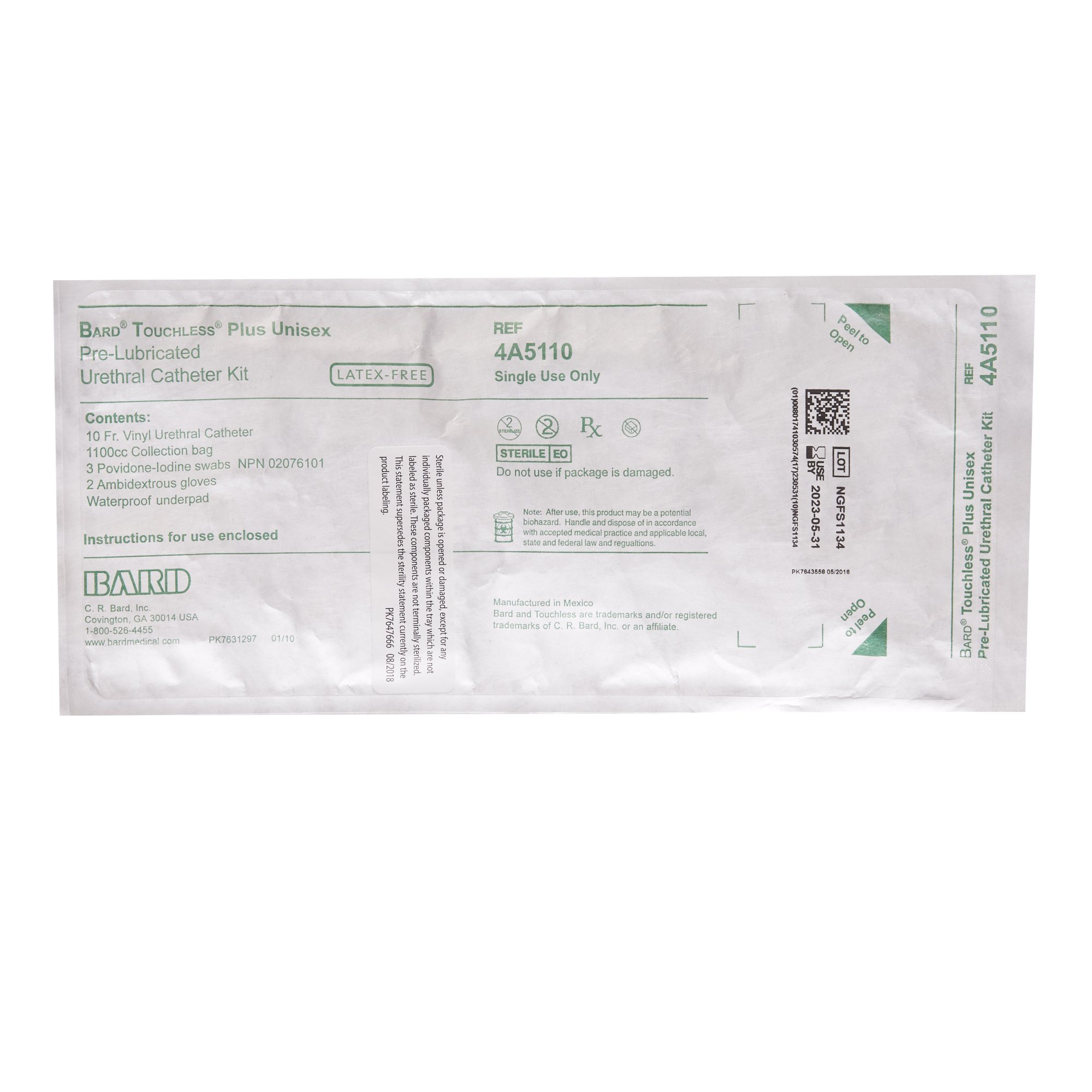 Bard - 4A5110 Touchless® Plus Intermittent Catheter Kit