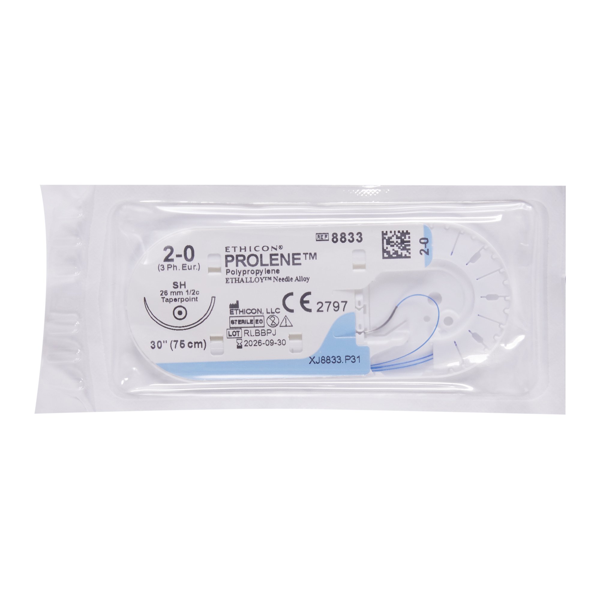 J & J Healthcare Systems 8833H - Prolene™ Suture with Needle - 12/Dozen, 36/Box