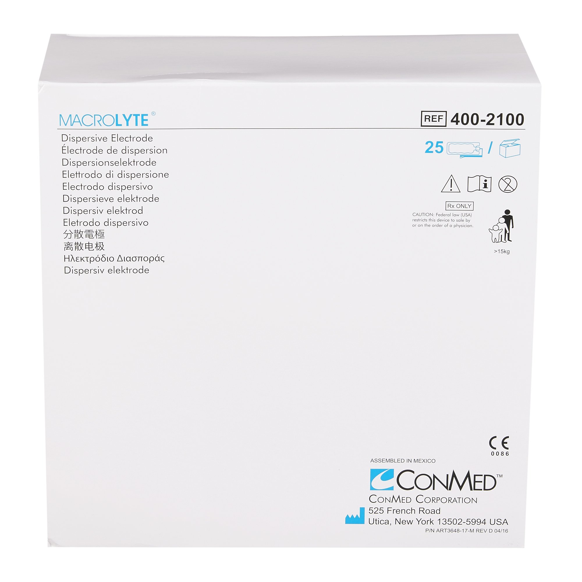 Conmed 400-2100 - MacroLyte® Solid Grounding Pad - 1/Each, 25/Box, 100/Case