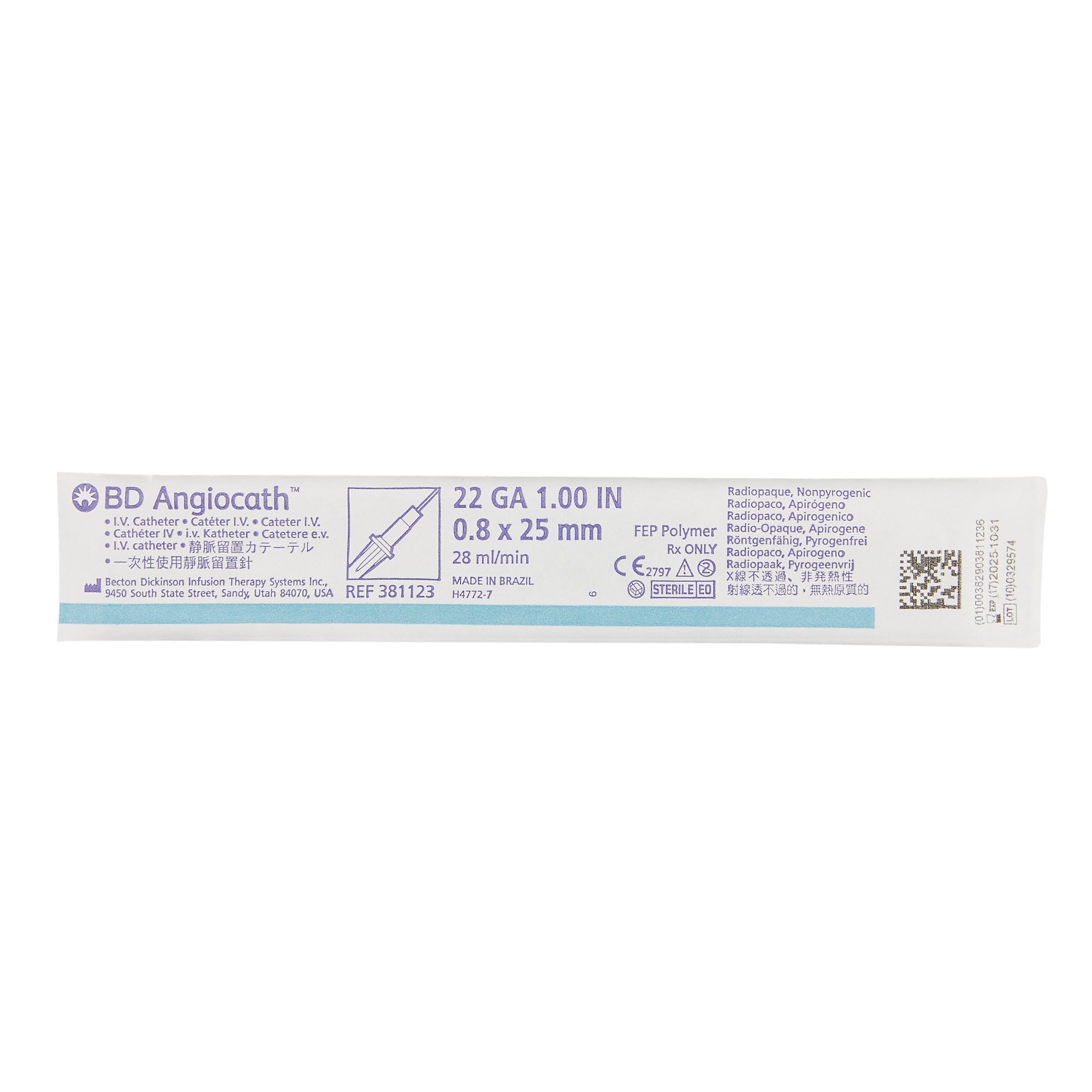 BD 381123 - Angiocath™ Peripheral IV Catheter - 1/Each, 50/Box, 200/Case
