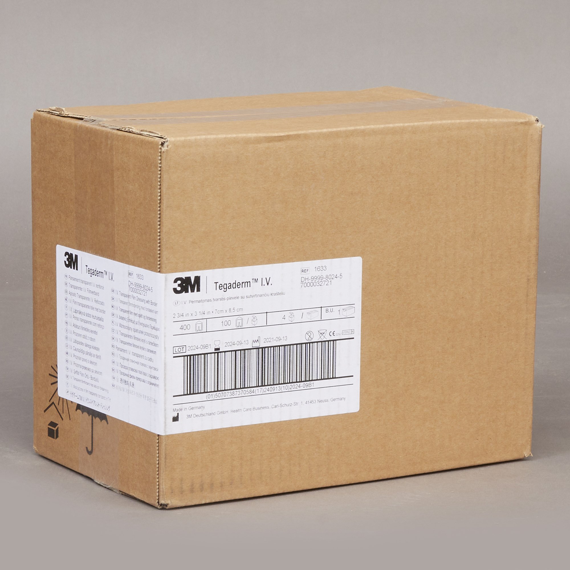 Solventum Corporation 1633 - 3M™ Tegaderm™ IV Dressing, 8.5 x 7 cm - 100/Box, 400/Case