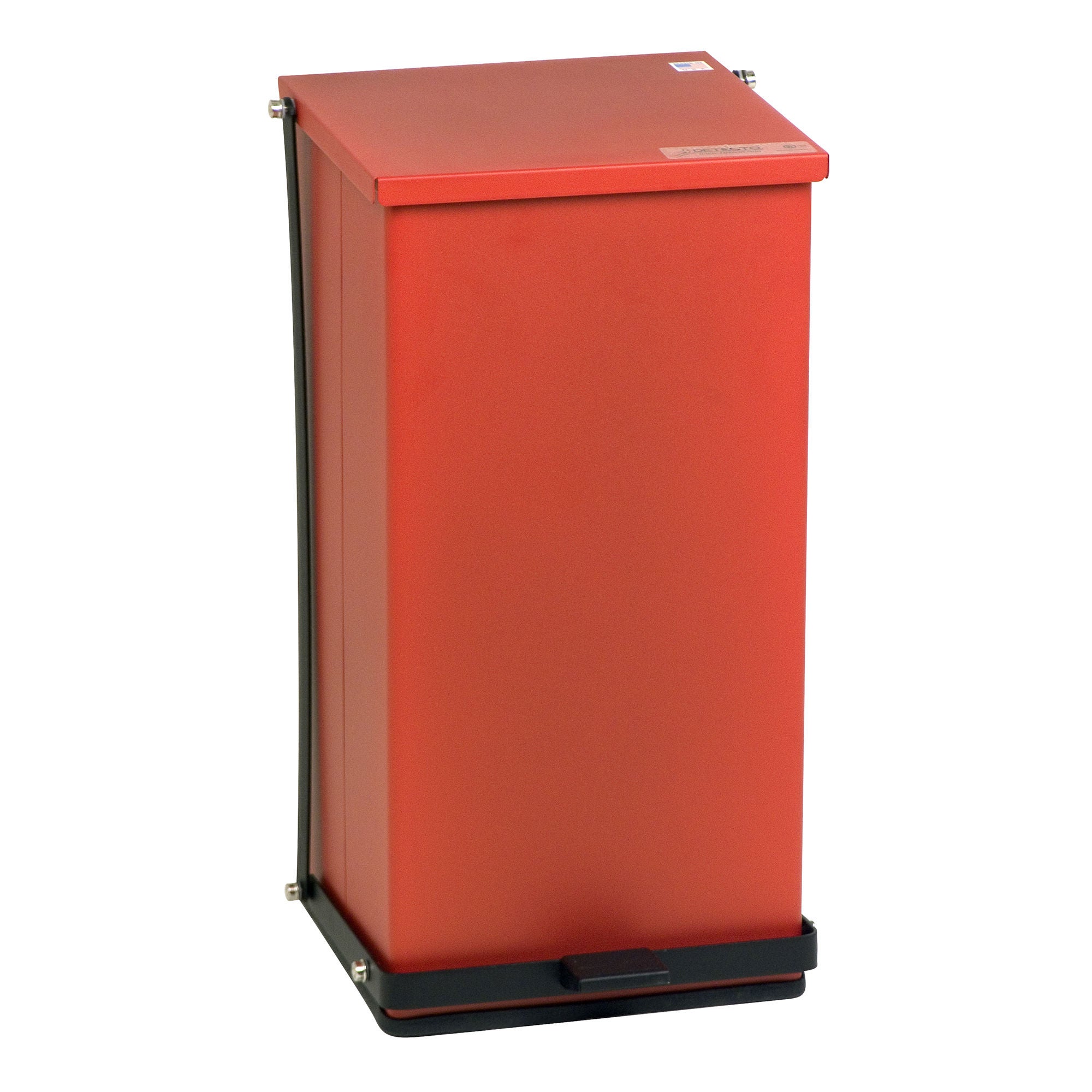 Detecto Scale - P-48R Trash Can Detecto® 48 Quart / 12 gal. Red Steel Square