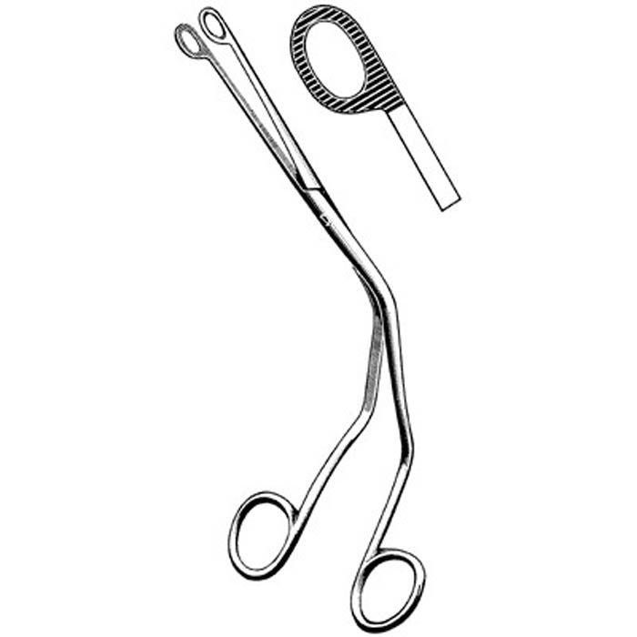 Sklar - 95-289 Catheter Forceps Surgi-OR™ Magill 10 Inch Length Mid Grade Stainless Steel NonSterile NonLocking Finger Ring Handle Straight Fenestrated Serrated Oval Tips