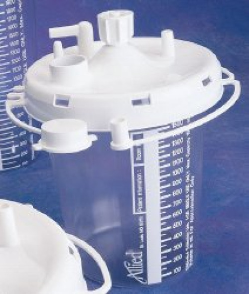 Allied Healthcare 20-08-0004 - Allied® Suction Canister for use with OptiVac® aspirators, 1500 mL - 1/Each, 48/Case