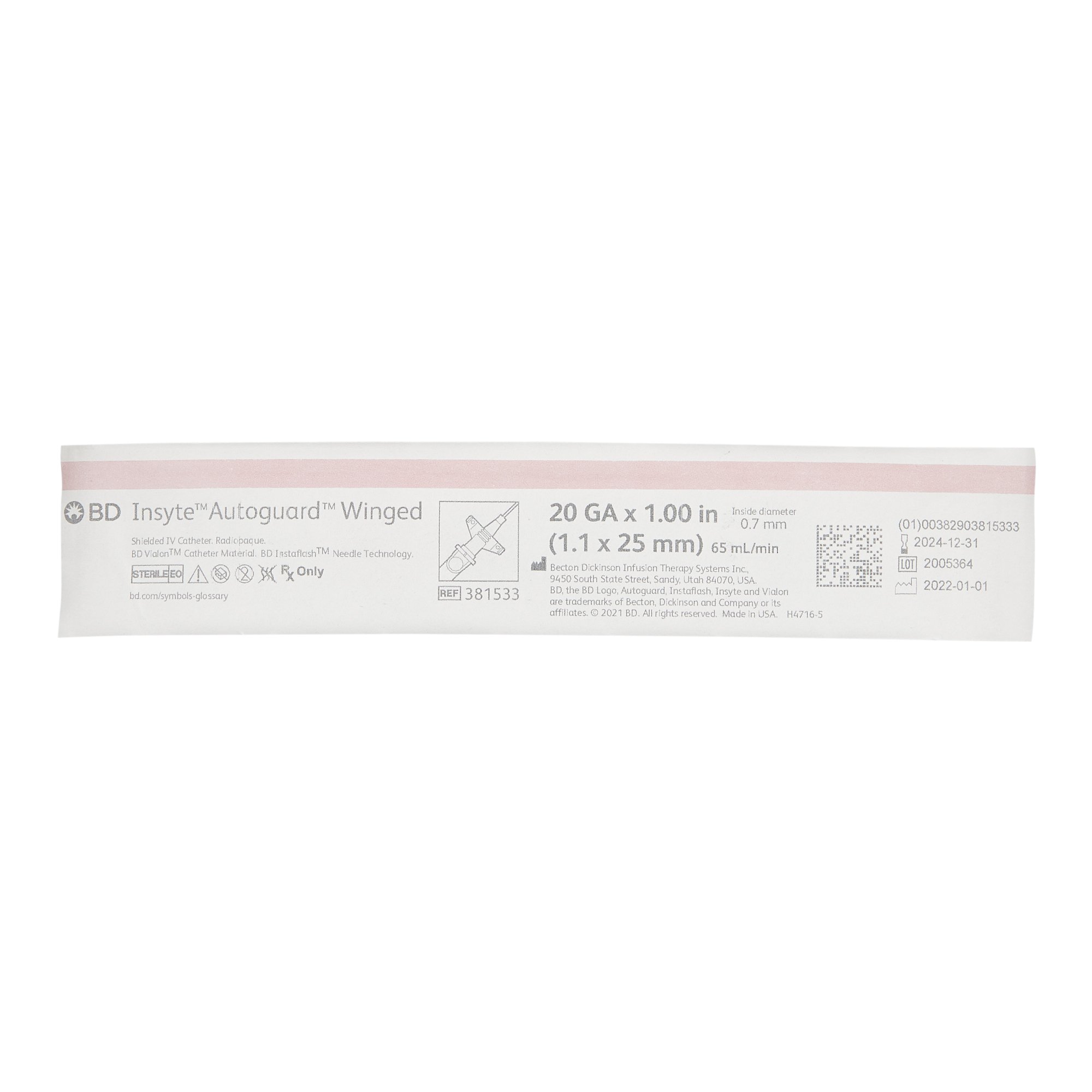 BD - 381533 Insyte™ Autoguard™ Peripheral IV Catheter