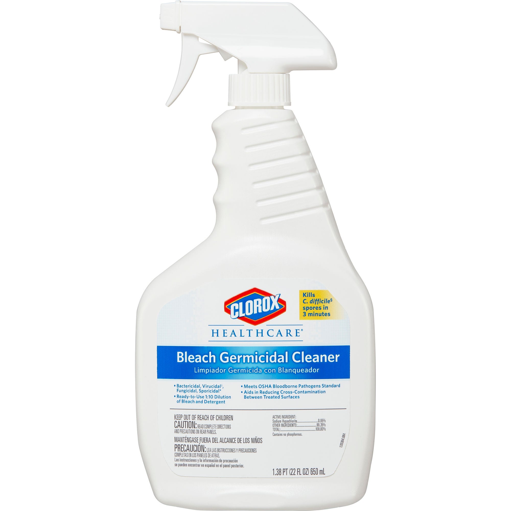 The Clorox Company - 68967 Surface Disinfectant Cleaner Clorox Healthcare® Bleach Germicidal Germicidal Trigger Spray Liquid 22 oz. Bottle Fruity Floral Bleach Scent NonSterile