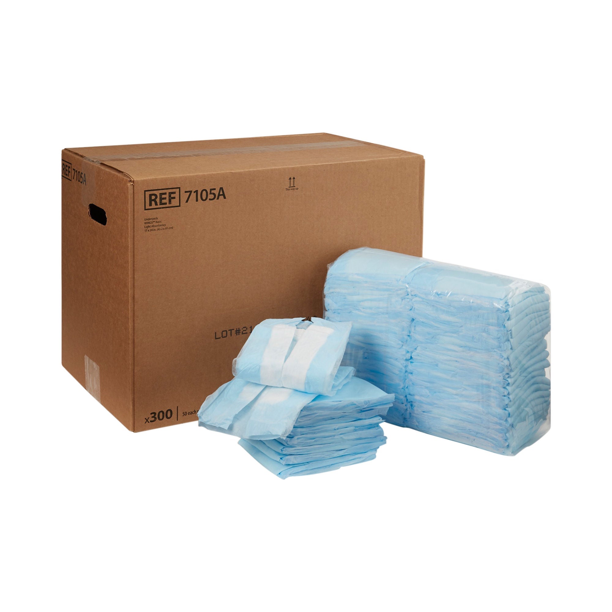 Cardinal - 7105A Disposable Underpad Simplicity™ Basic 17 X 24 Inch Fluff Light Absorbency