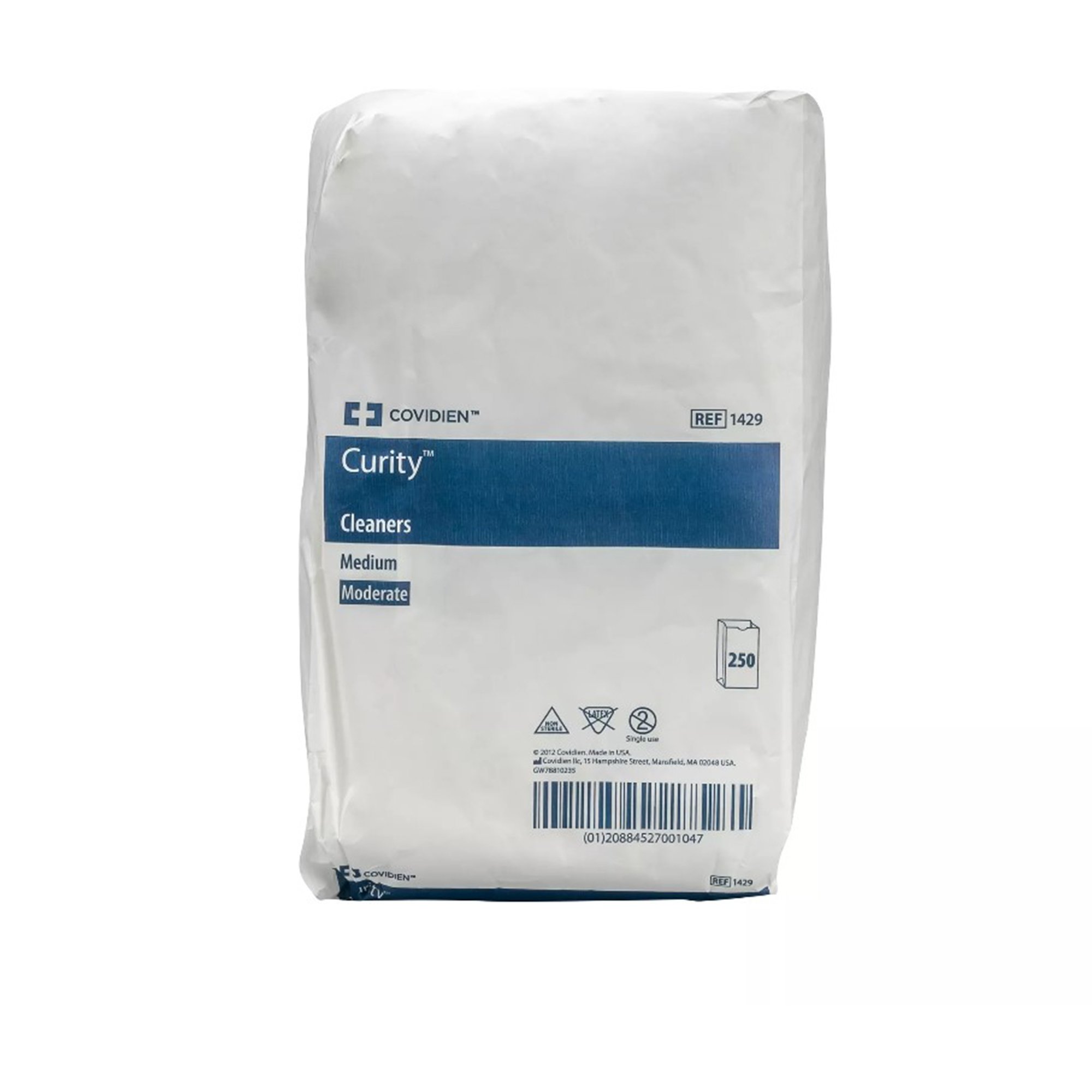 Cardinal 1429 - Curity™ Nonwoven White Washcloth, Disposable, 7-1/2 x 13-1/2 Inch - 250/Bag, 3000/Case
