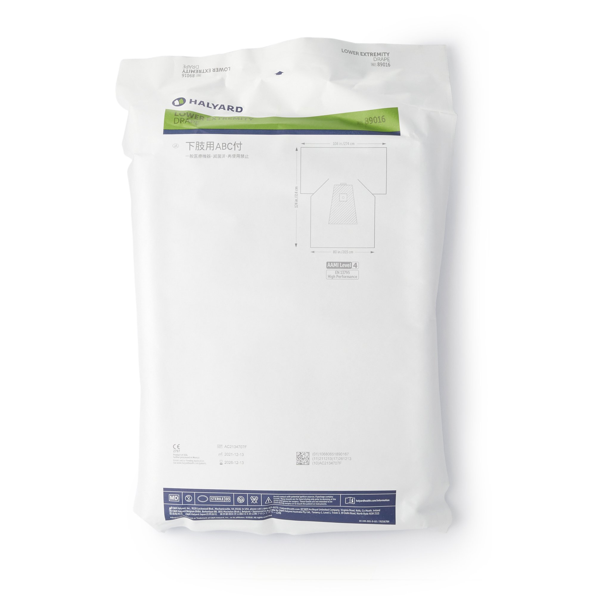 O&M Halyard Inc 89016 - Halyard Sterile Lower Extremity Orthopedic Drape, 108 x 80 x 124 Inch - 1/Each, 12/Case