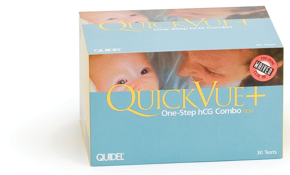 Quidel - 00178 Reproductive Health Test Kit QuickVue+® One-Step hCG Combo hCG Pregnancy Test 30 Tests CLIA Waived Sample Dependent