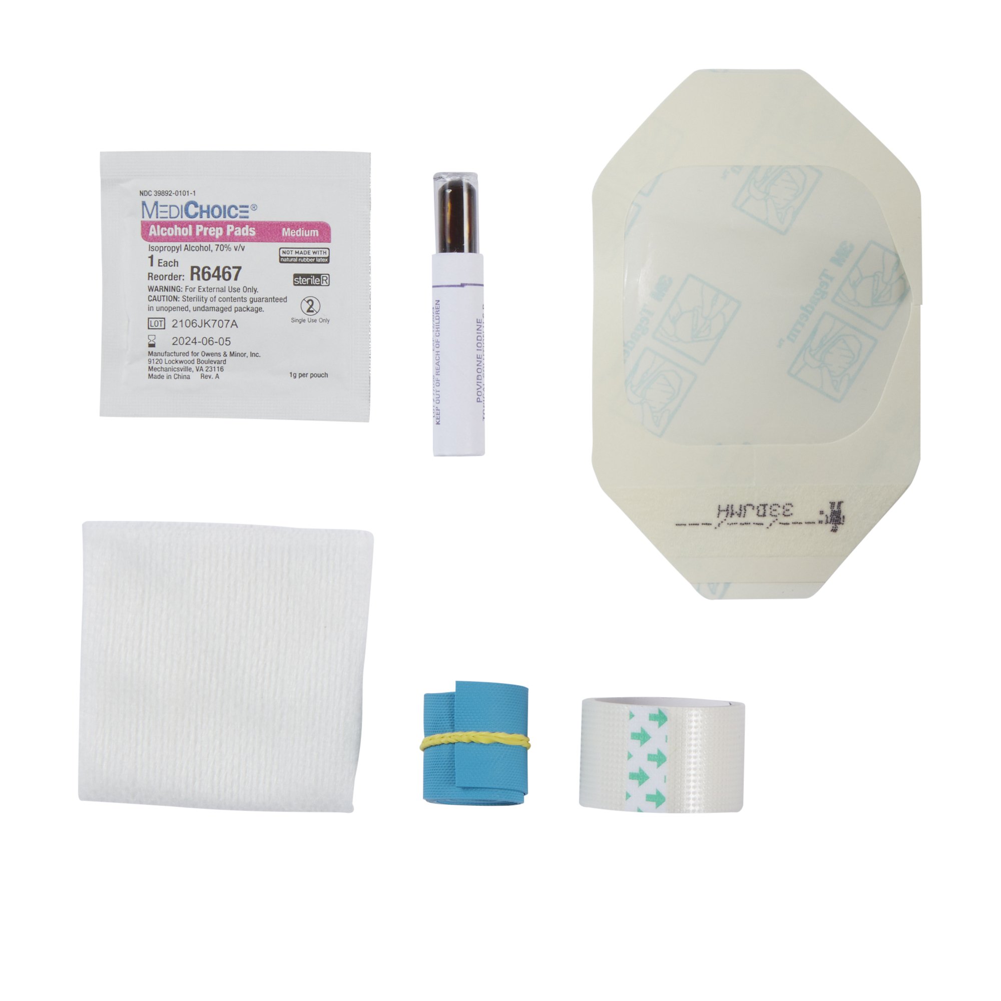 McKesson Brand - 25-5840 McKesson IV Start Kit with Tegaderm™ Dressing & PVP Prep Ampule