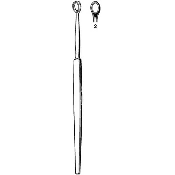 Sklar - 98-414 Dermal Curette Merit™ Fox 5-1/2 Inch Length Flat Handle Size 2 Tip Straight Blunt Serrated Fenestrated Oval Tip
