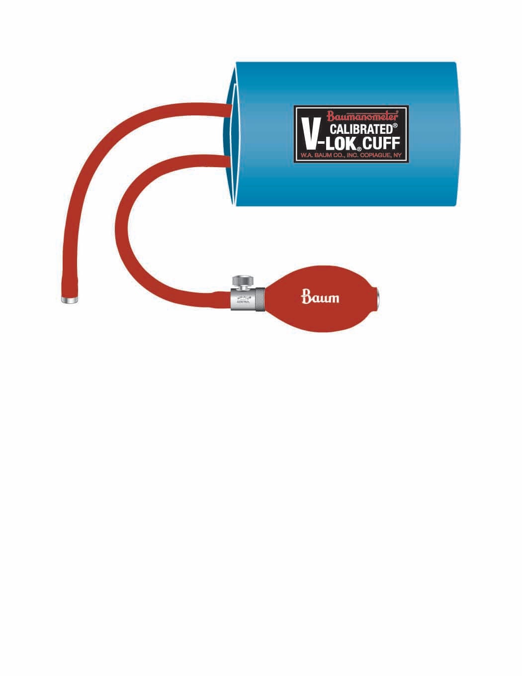 W.A. Baum - 1824NL Reusable Blood Pressure Cuff and Bulb Calibrated® V-Lok® 46 to 66 cm Leg Polyester Fabric Cuff Thigh Cuff