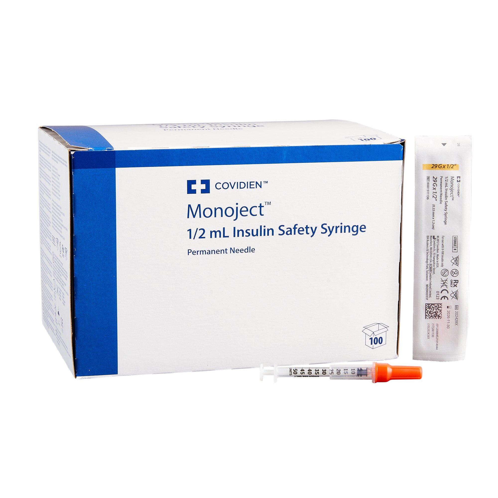 Cardinal - 8881511136 Monoject™ Insulin Syringe with Needle