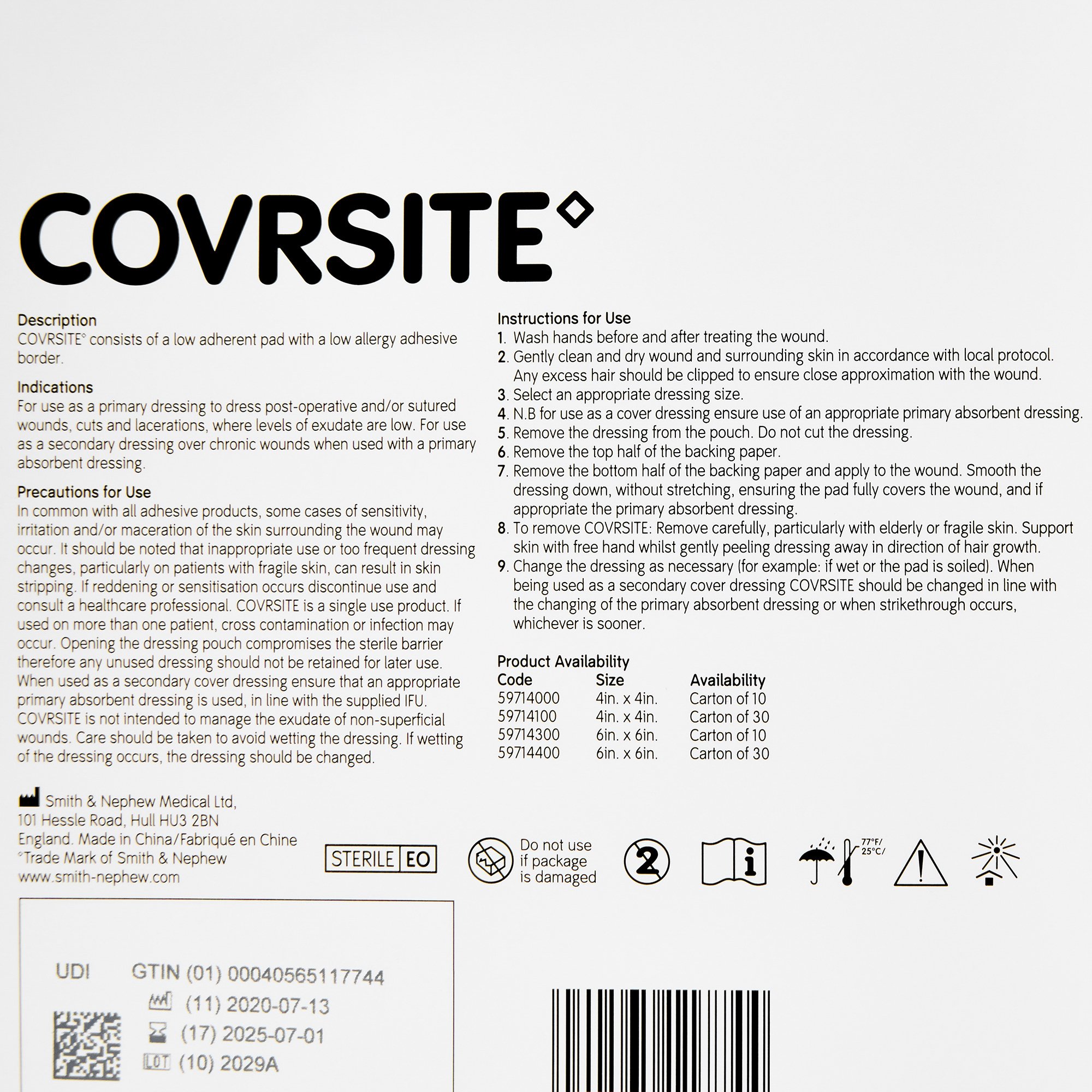 Covrsite Composite Dressing 59714300 by Smith & Nephew