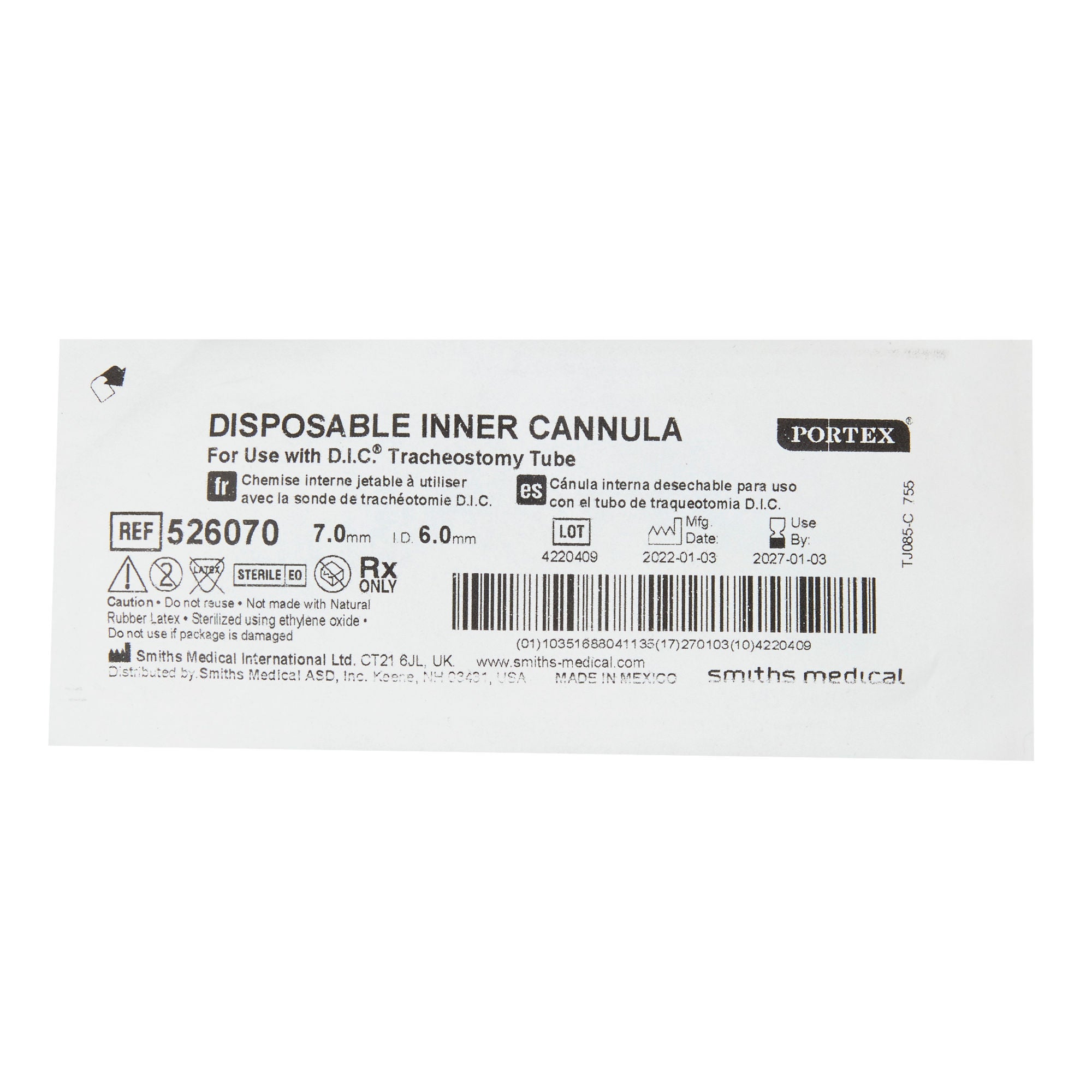 ICU Medical FKA Smiths Medical - 526070 Spare Inner Cannula Flex D.I.C®