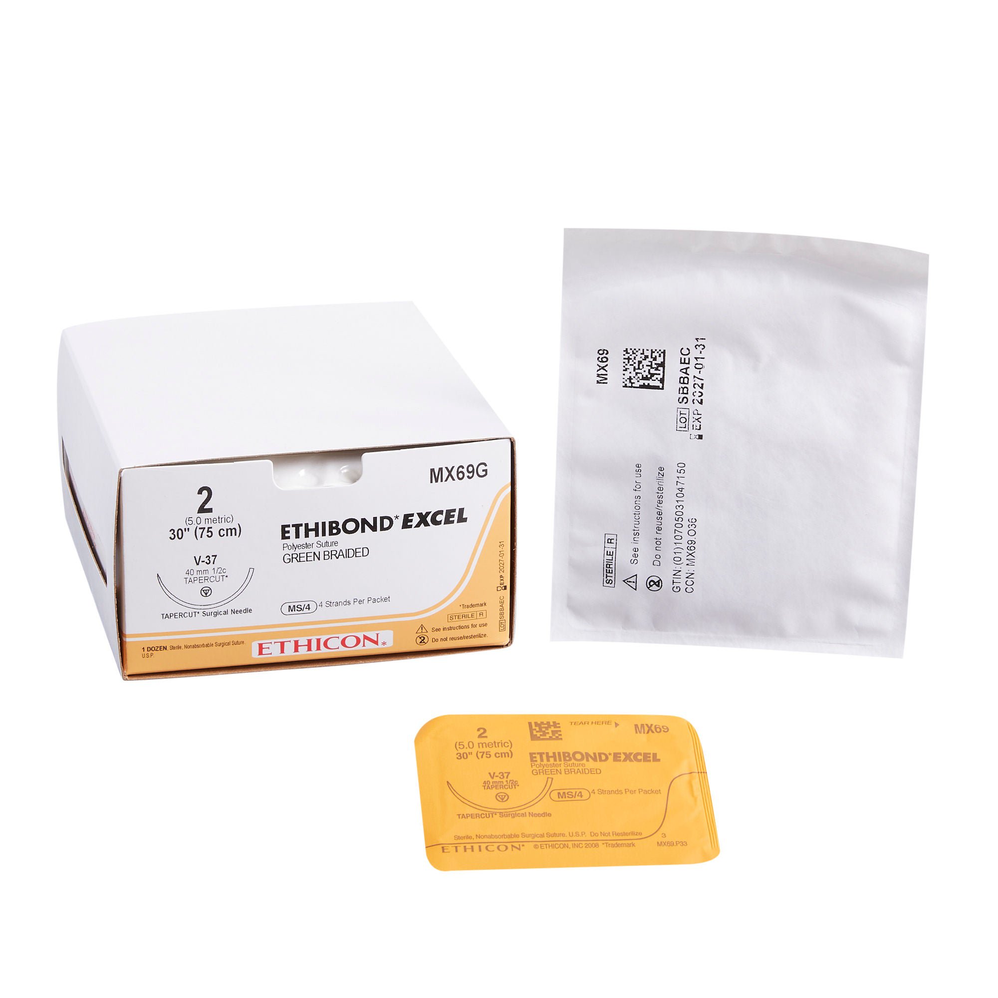 J & J Healthcare Systems - MX69G Ethibond™ Excel Suture with Needle