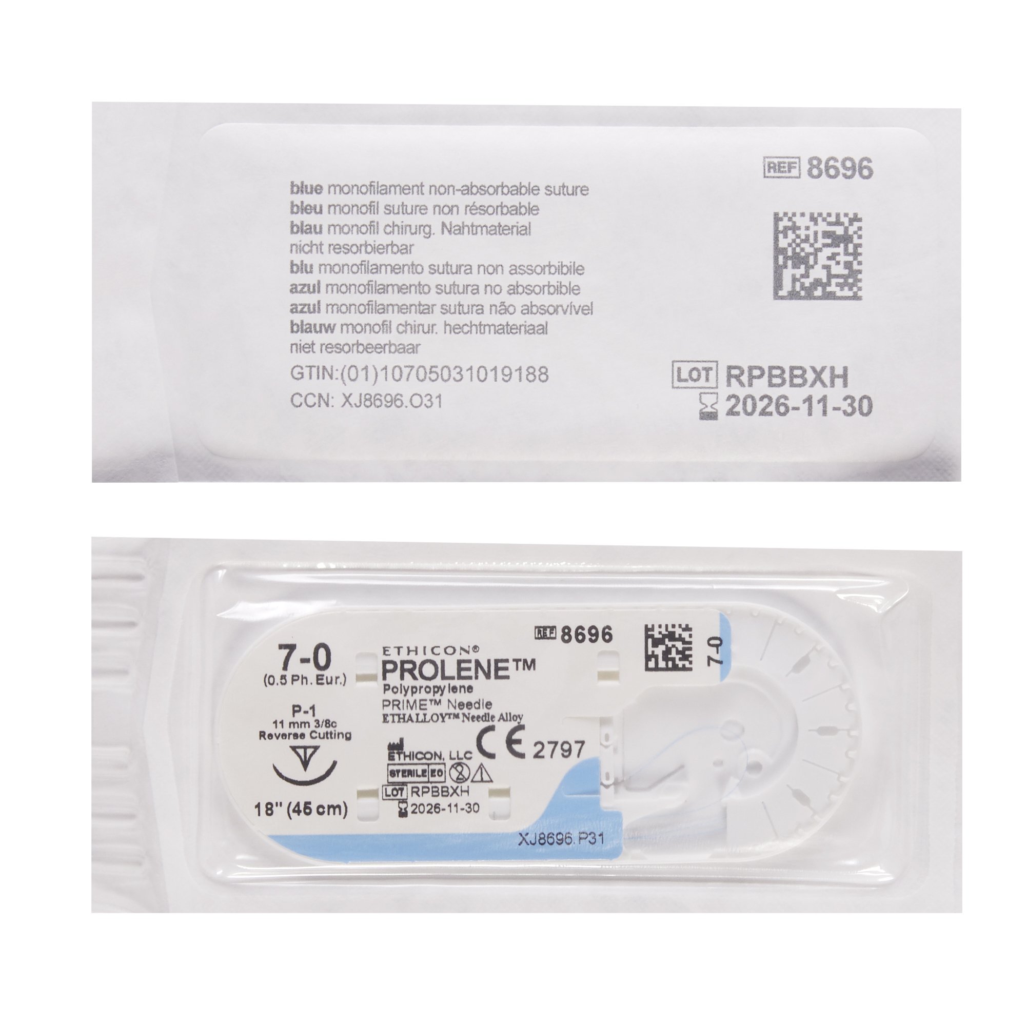 J & J Healthcare Systems 8696G - Prolene™ Suture with Needle - 12/Dozen, 12/Box
