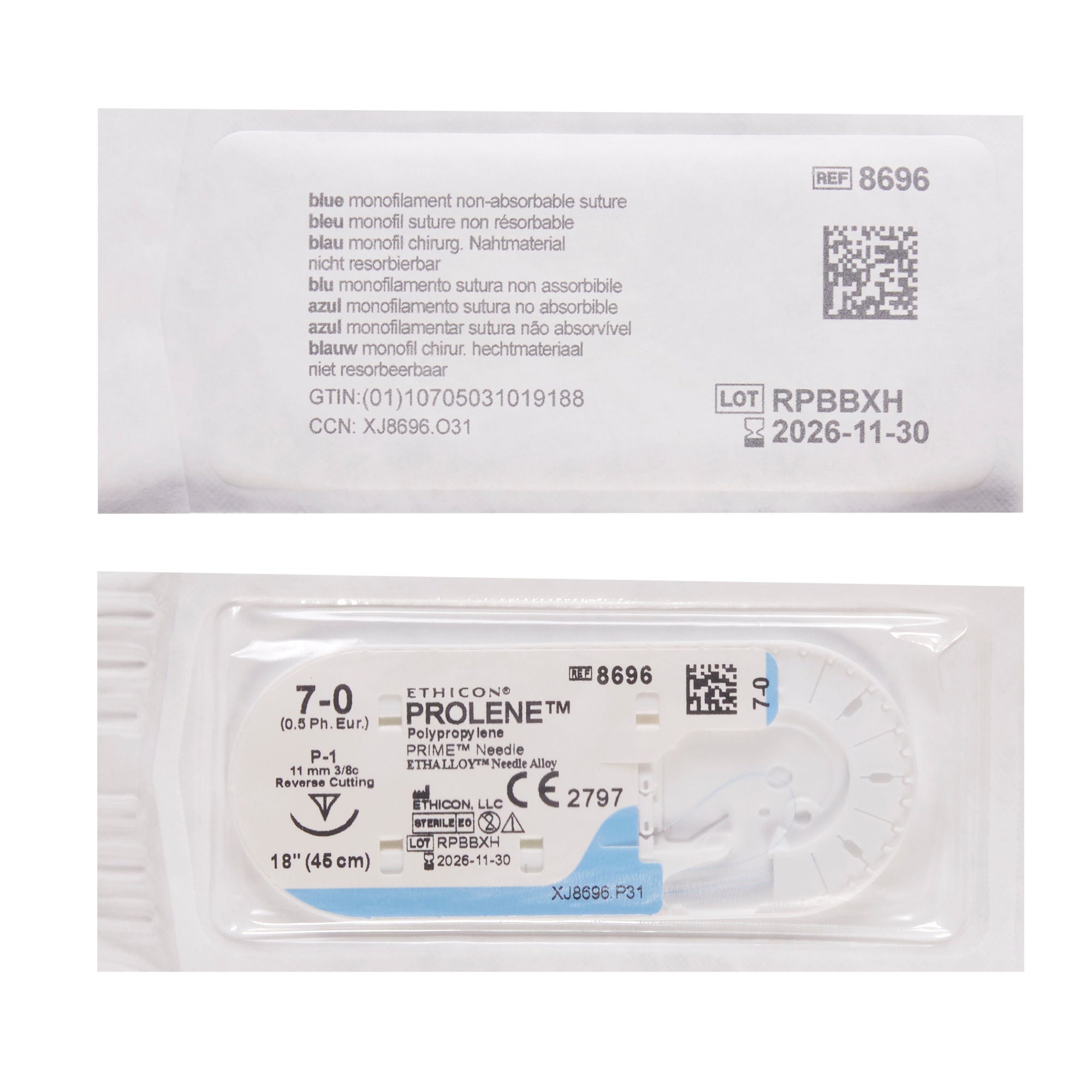 J & J Healthcare Systems - 8696G Prolene™ Suture with Needle
