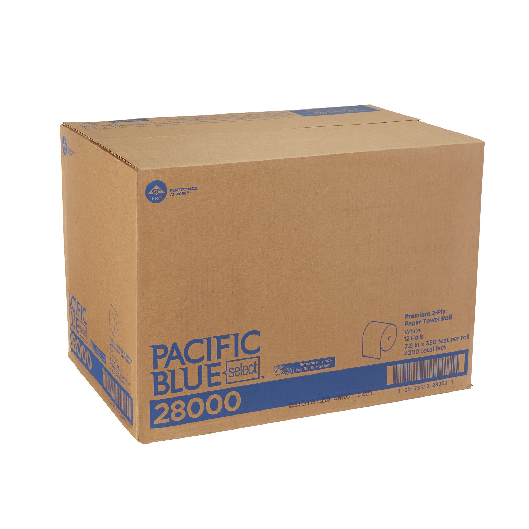 Georgia-Pacific Consumer Products LP 28000 - Pacific Blue Select™ Paper Towel, 7-7/8 Inch x 350 Foot, 12 Rolls Per Case - 12/Case