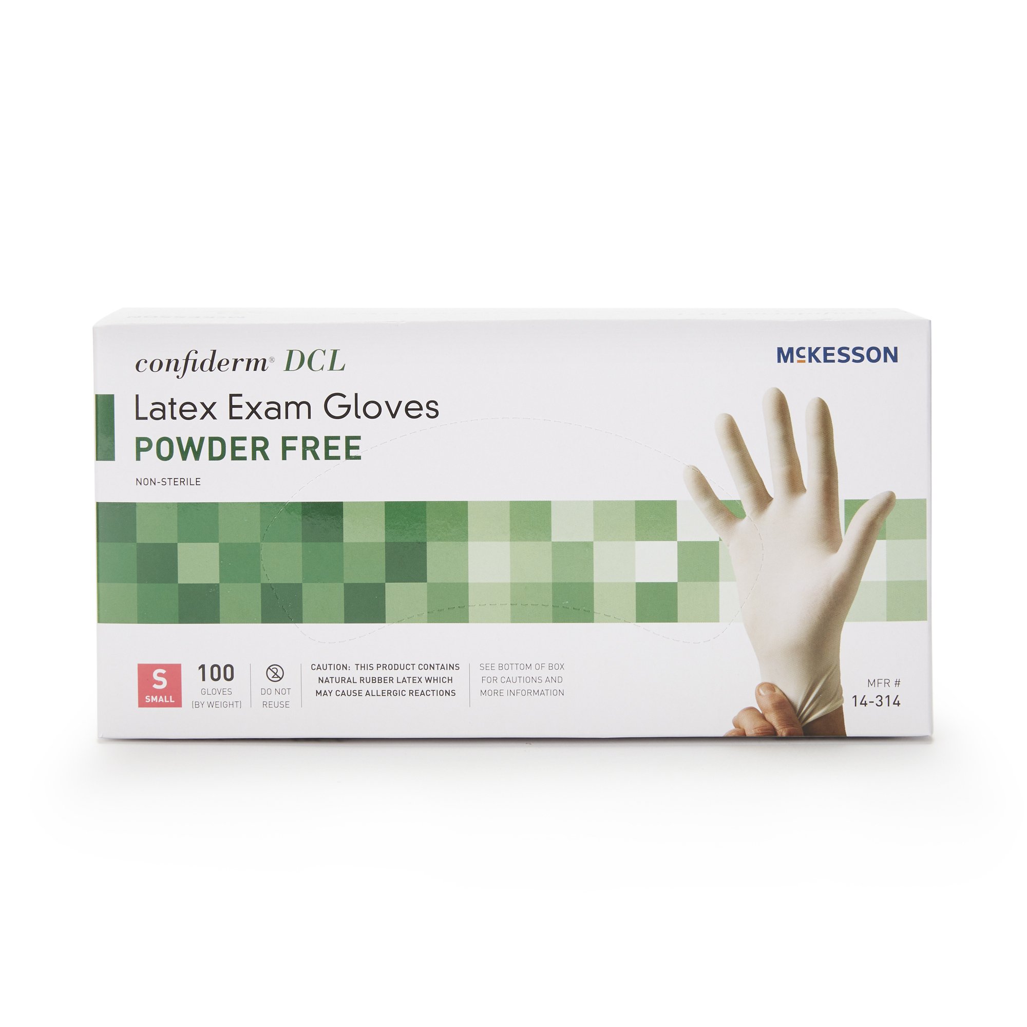 McKesson Brand 14-314 - McKesson Confiderm® Latex Exam Glove, Small, Ivory - 100/Box, 1000/Case