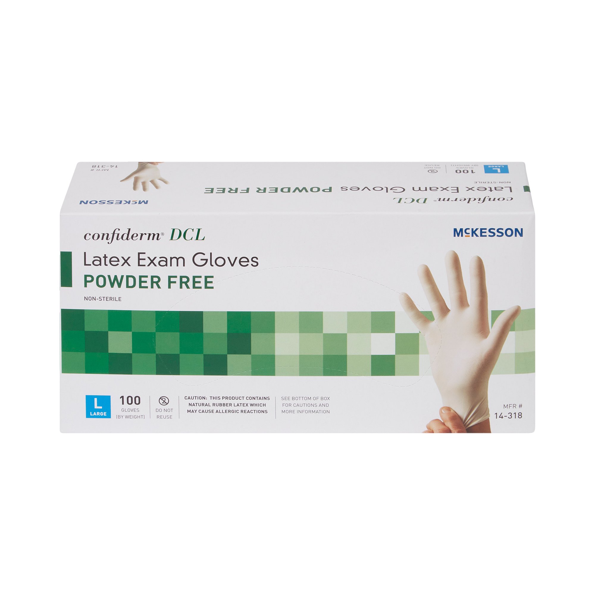 McKesson Brand 14-318 - McKesson Confiderm® Latex Exam Glove, Large, Ivory - 100/Box, 1000/Case