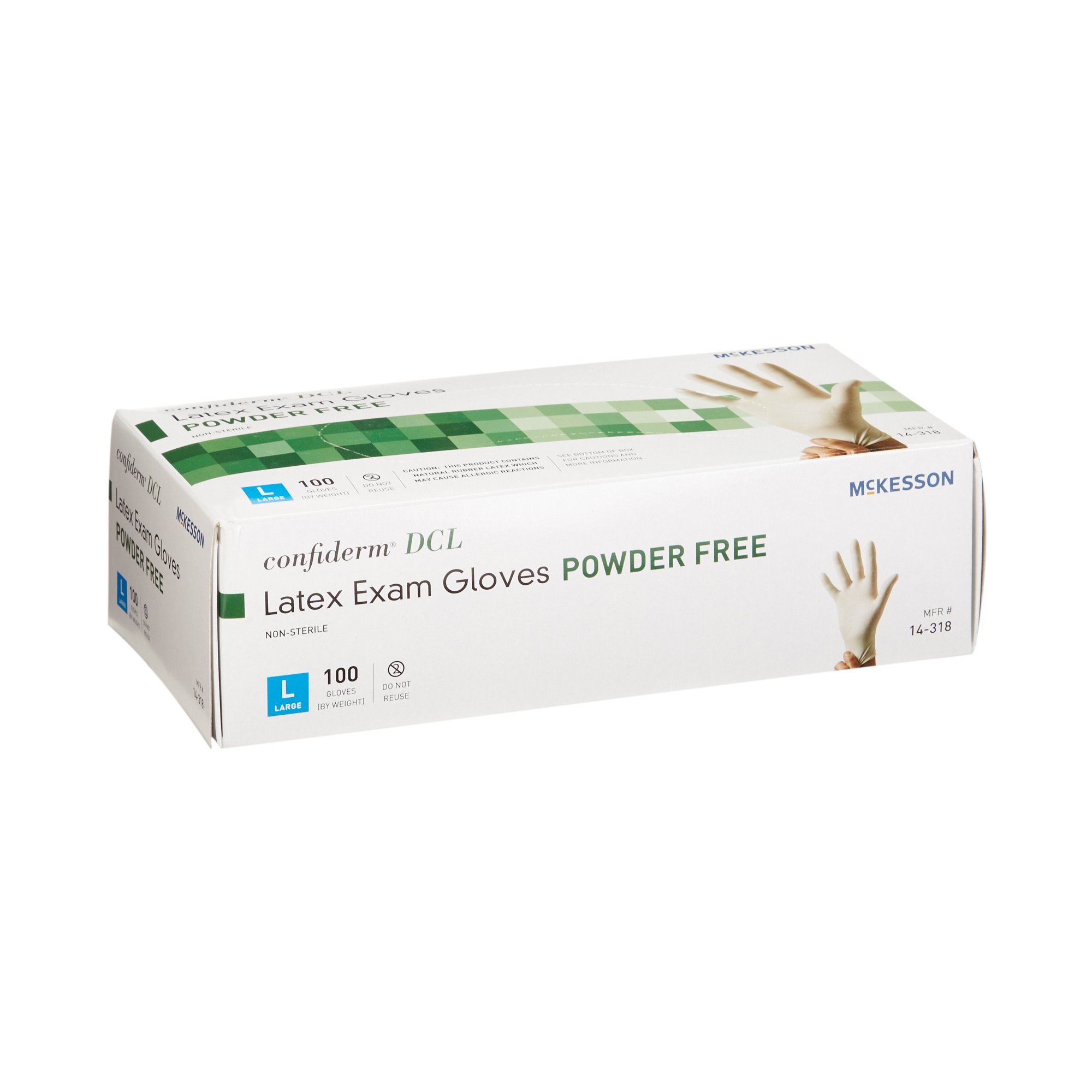 McKesson Brand 14-318 - McKesson Confiderm® Latex Exam Glove, Large, Ivory - 100/Box, 1000/Case