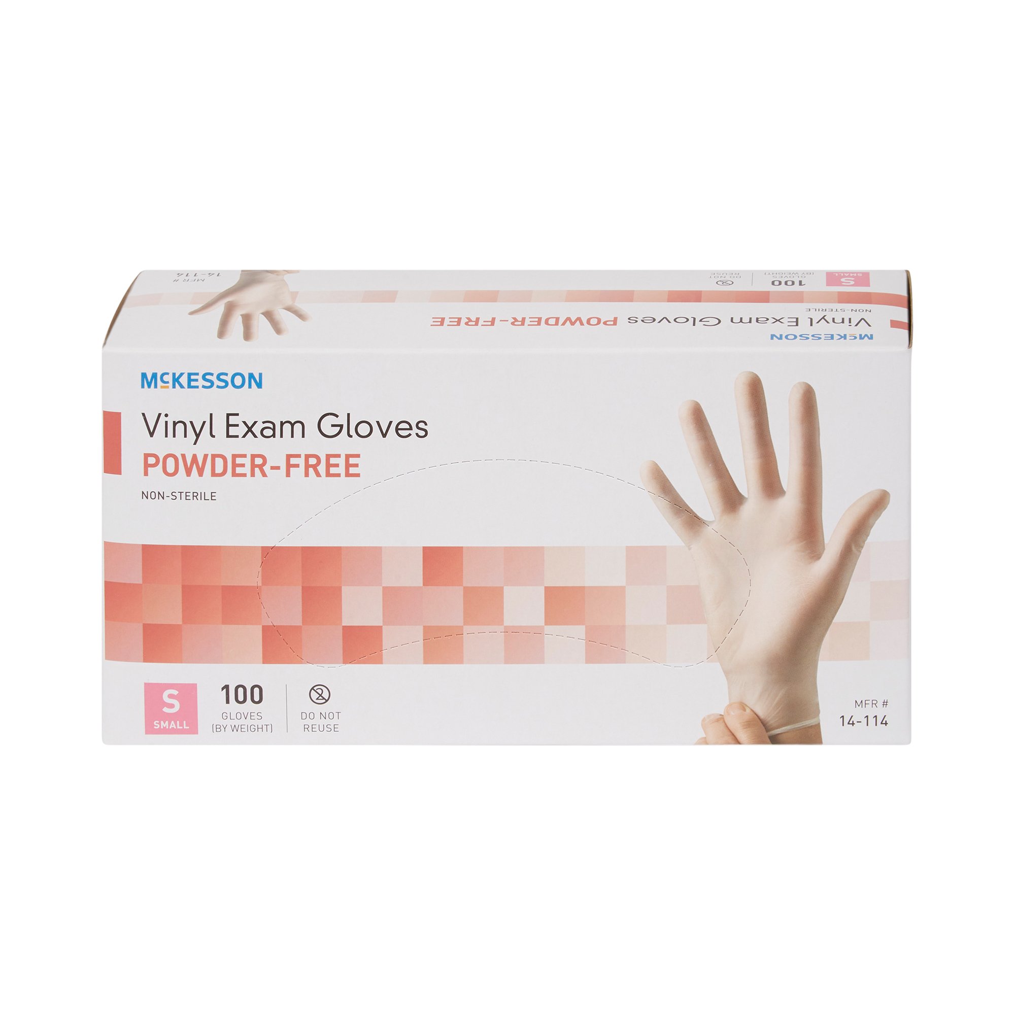 McKesson Brand 14-114 - McKesson Vinyl Exam Glove, Small, Clear - 100/Box, 1000/Case
