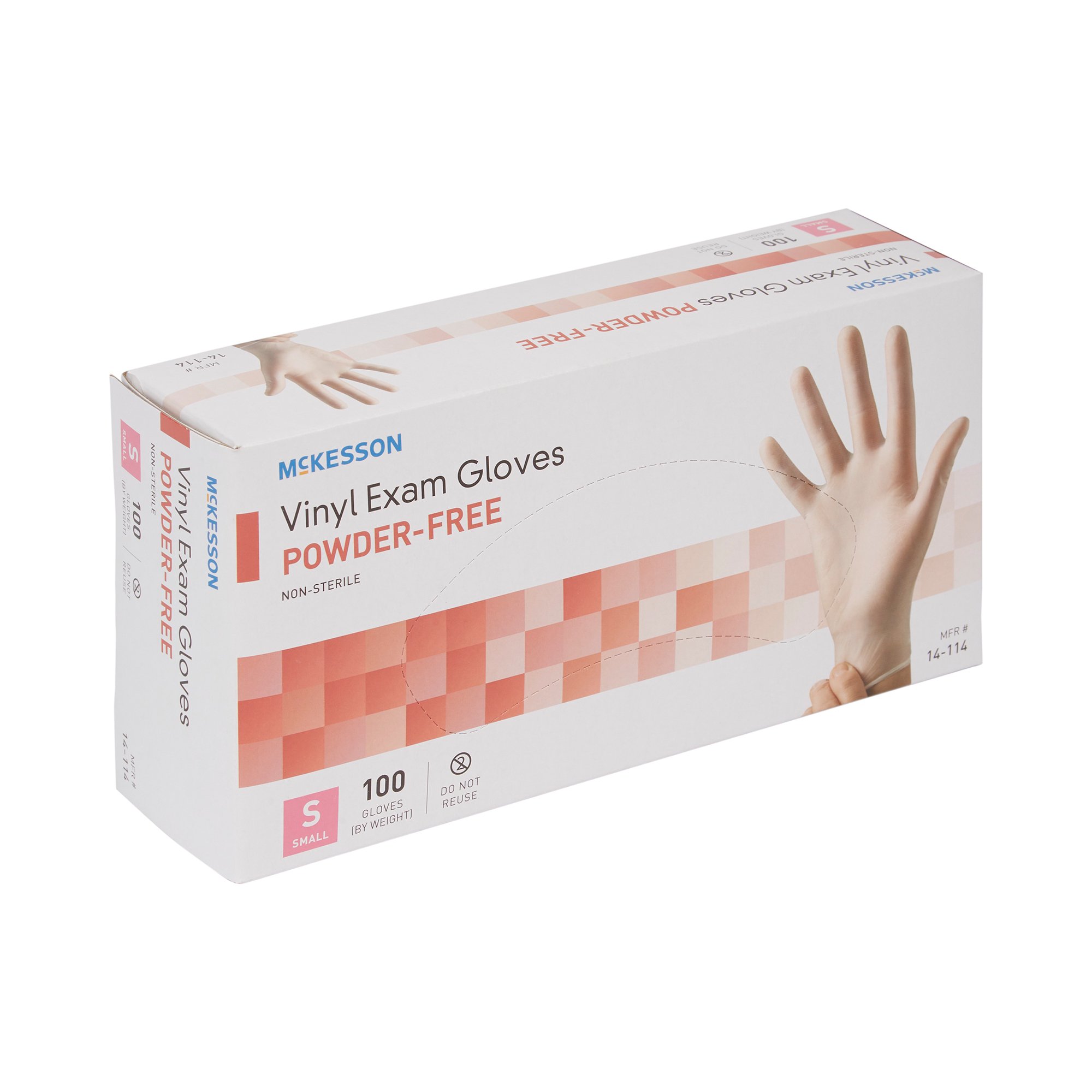 McKesson Brand 14-114 - McKesson Vinyl Exam Glove, Small, Clear - 100/Box, 1000/Case