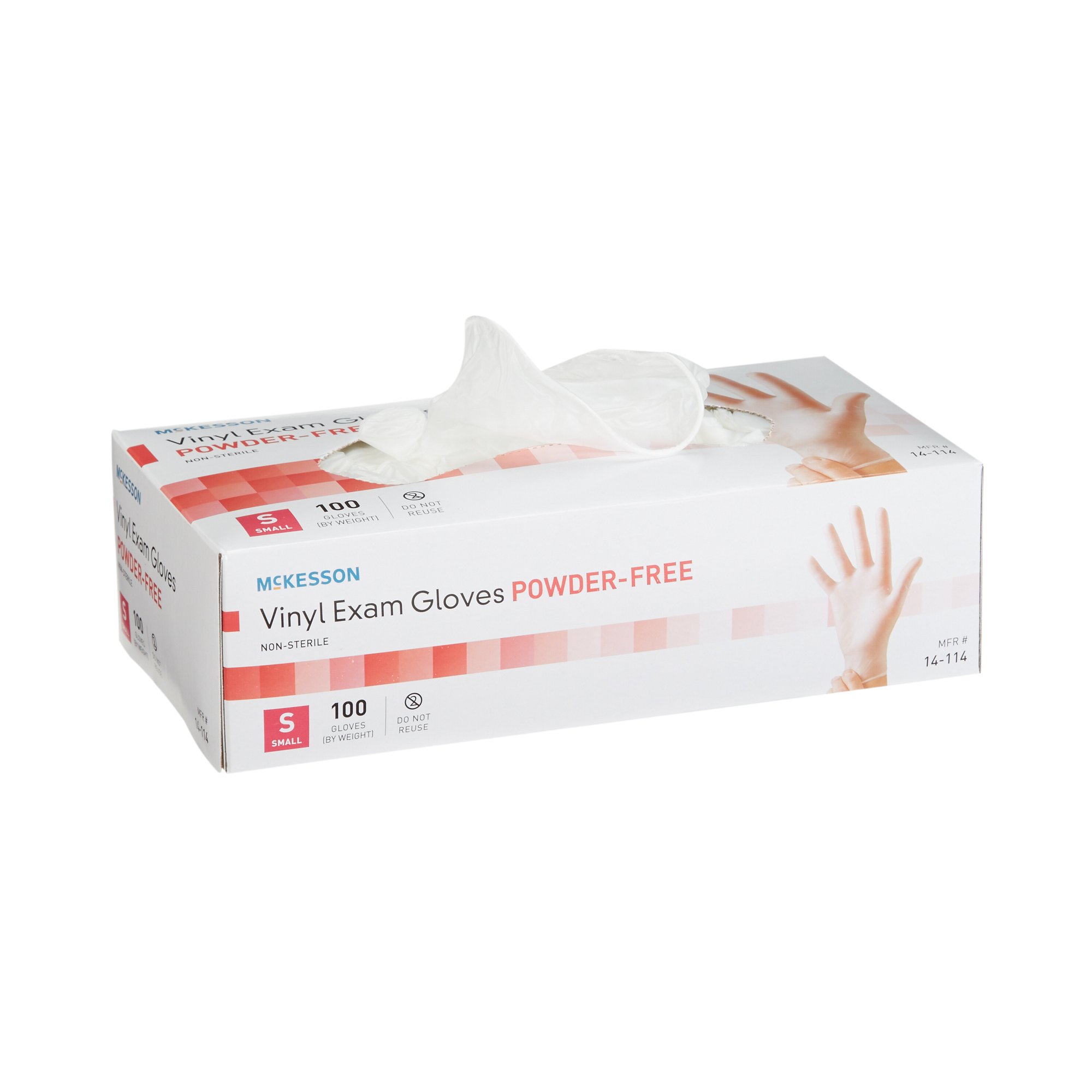 McKesson Brand 14-114 - McKesson Vinyl Exam Glove, Small, Clear - 100/Box, 1000/Case