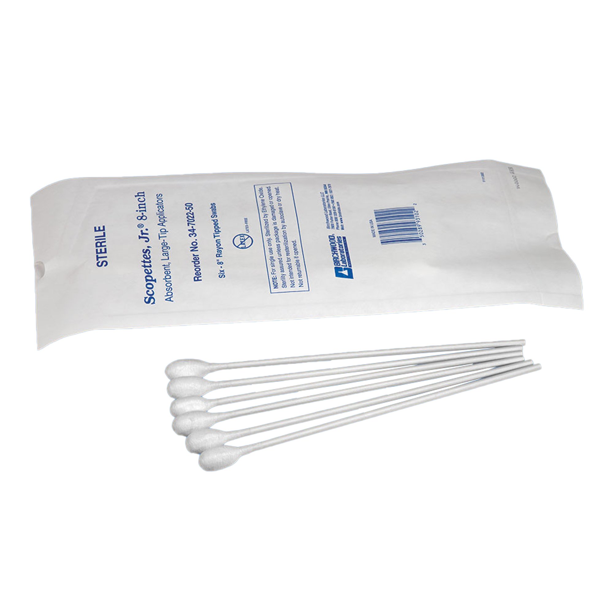 Birchwood Laboratories 34-7022-50 - Scopettes Jr.® OB/GYN Swabstick, 8 Inch Length - 1/Pack, 50/Case