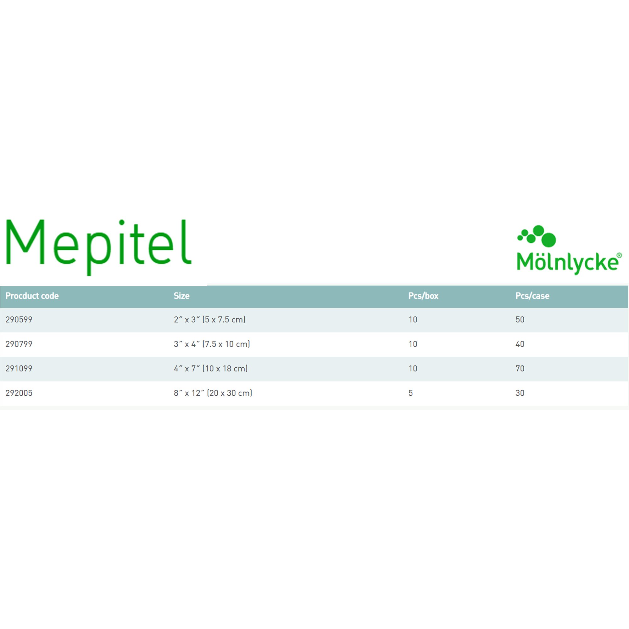 Molnlycke 292005 - Mepitel® Silicone Dressing, 8 x 12 inch - 1/Each, 5/Box, 30/Case