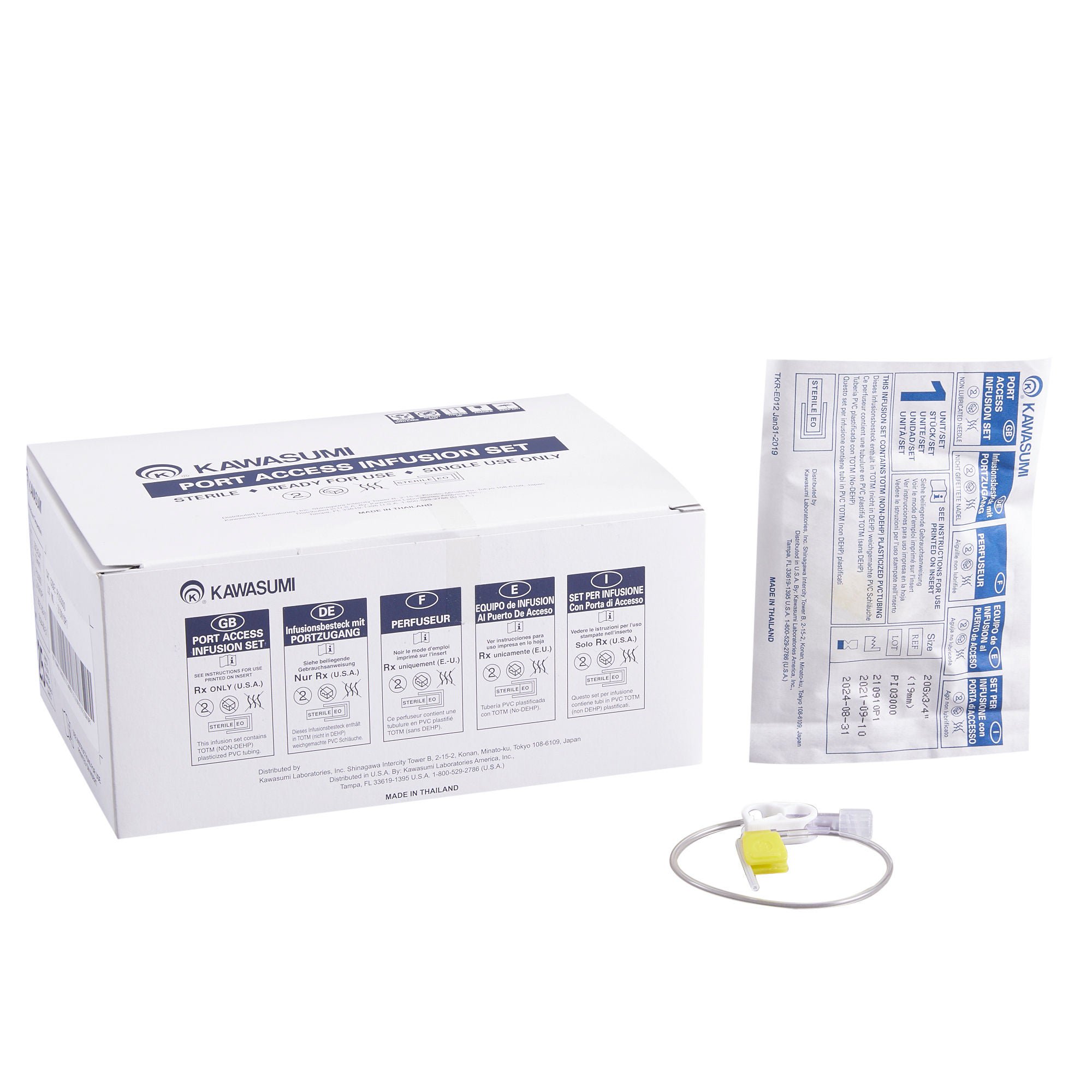 Kawasumi Laboratories - PI03000 Huber Infusion Set Kawasumi 20 Gauge 3/4 Inch 8 Inch Tubing Without Port