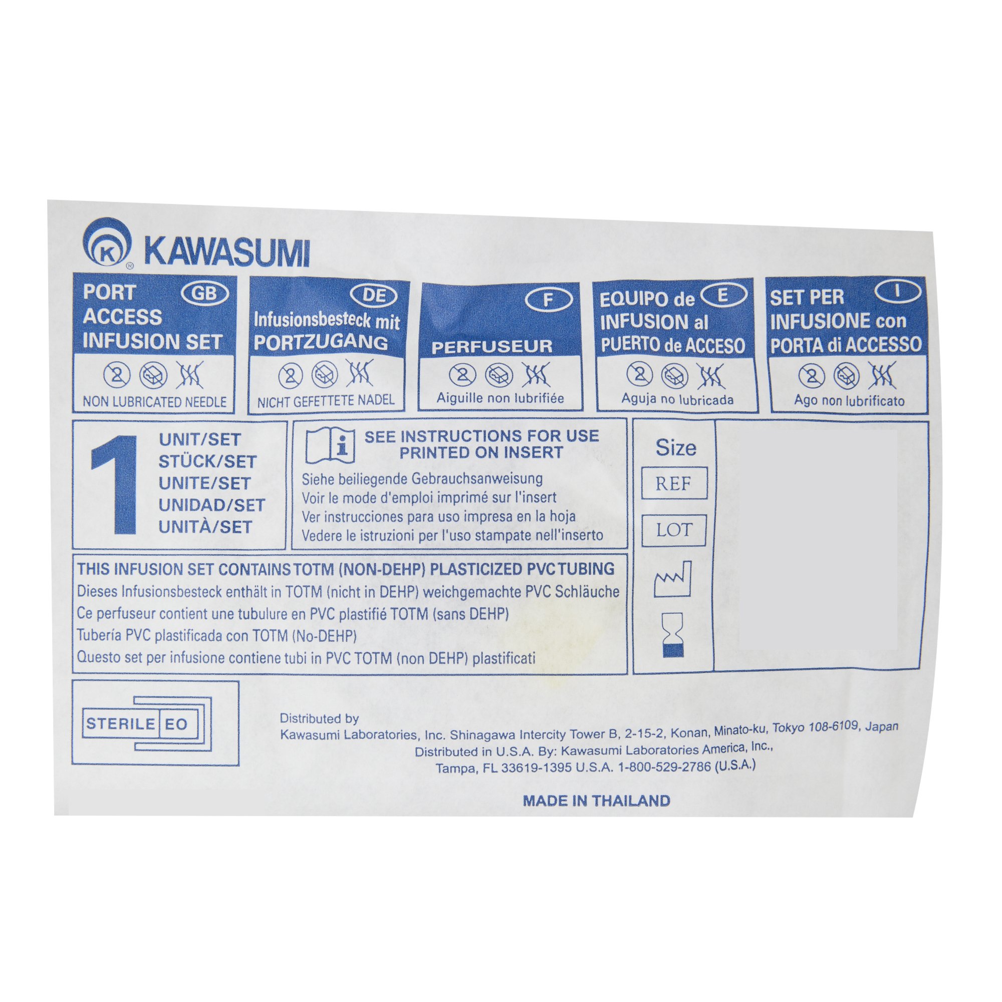 Kawasumi Laboratories PI03001 - Kawasumi Huber Infusion Set - 1/Each, 25/Box, 100/Case