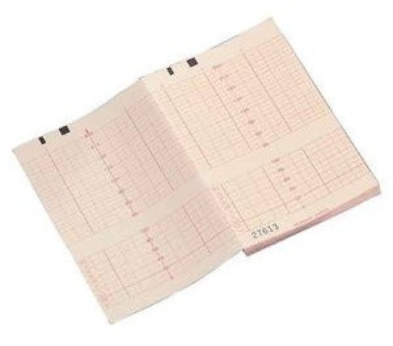 Philips Healthcare - 989803105491 Recording Chart Paper Philips Z-Fold Orange Grid