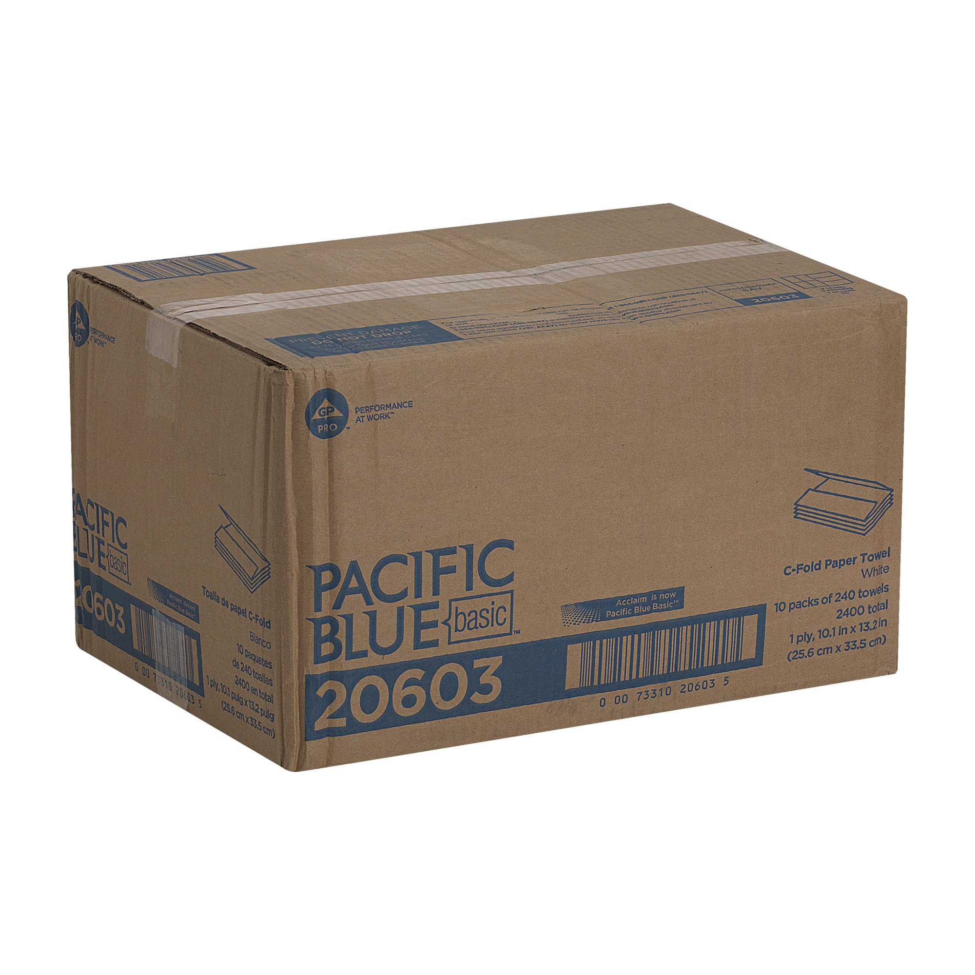 Georgia-Pacific Consumer Products LP 20603 - Pacific Blue Basic™ Paper Towel, 240 per Pack, 10 Packs per Case - 240/Pack, 2400/Case