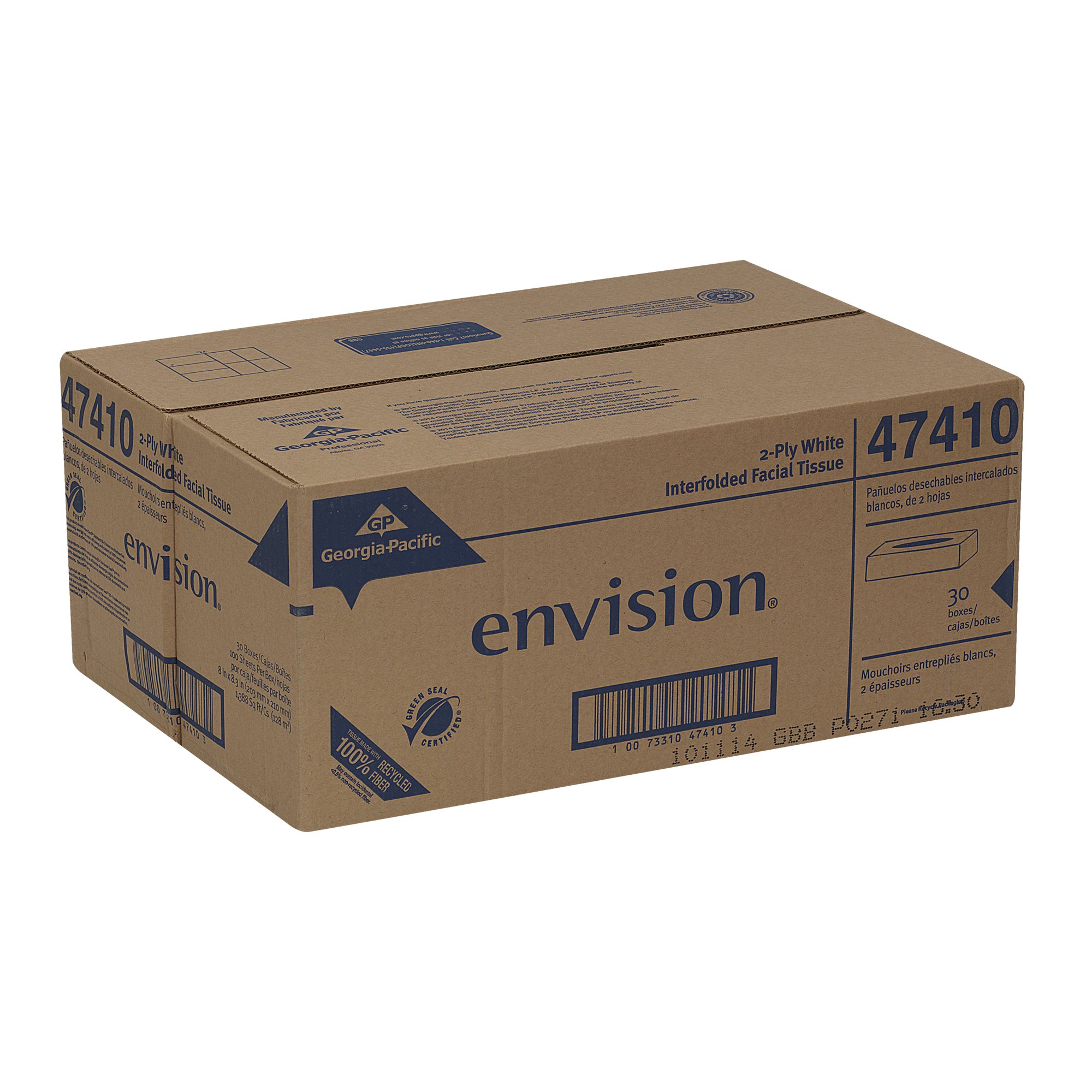 Georgia-Pacific Consumer Products LP - 47410 Envision Facial Tissue White 8 x 8.3 Inch