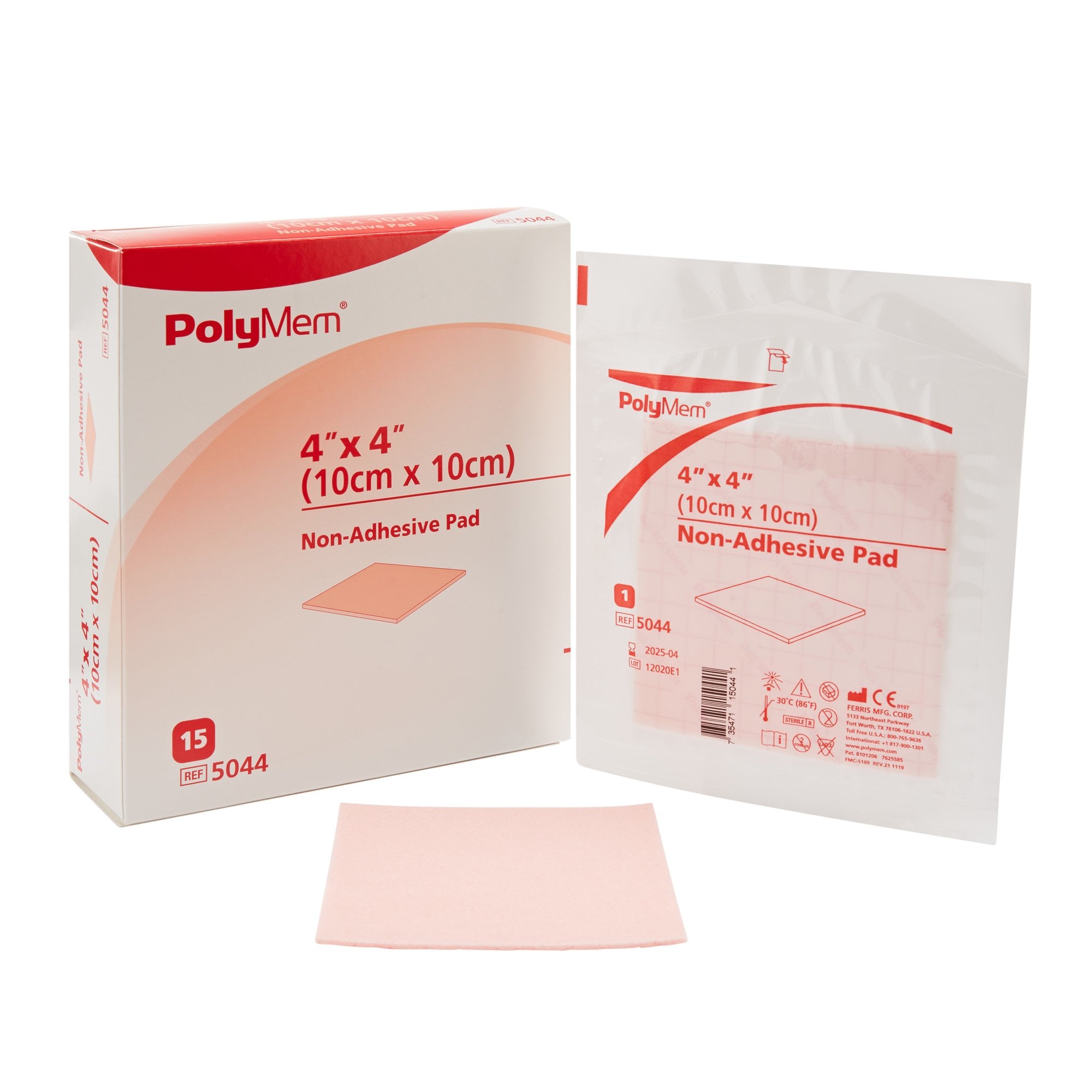 Ferris Manufacturing - 5044 PolyMem Foam Dressing Nonadhesive Without Border