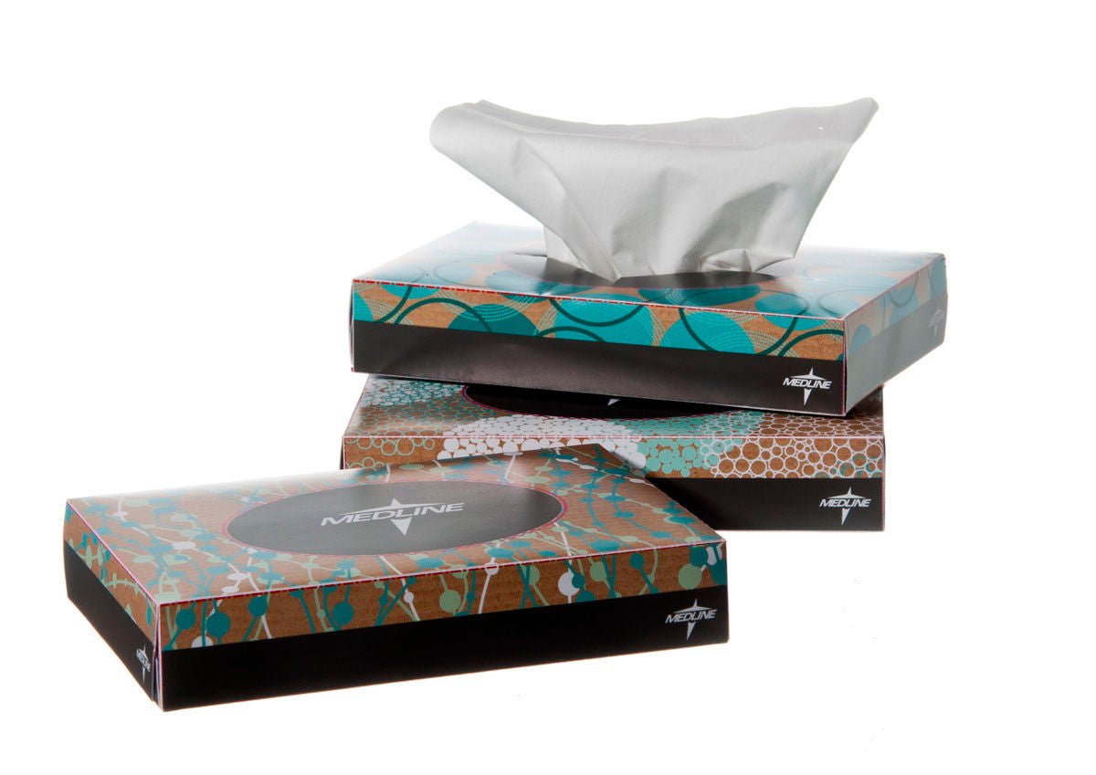 Medline - NON243275 Facial Tissue Medline White 5 X 7-1/2 Inch 40 Count