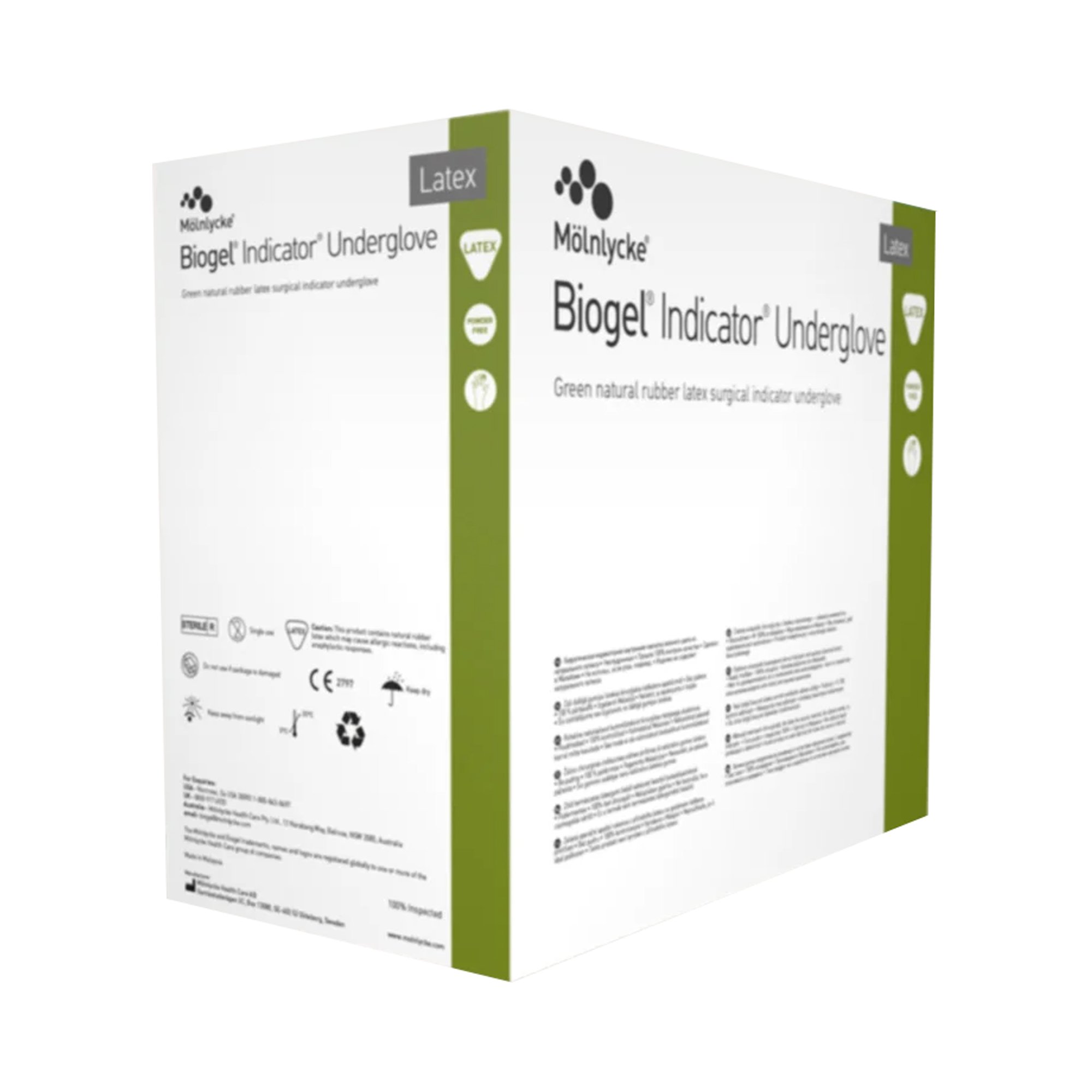 Molnlycke 31285 - Biogel® Indicator™ Latex Surgical Underglove, Size 8.5, Green - 50/Box, 200/Case
