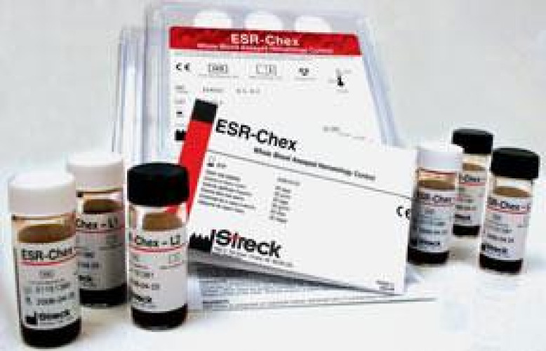 Streck Laboratories - 214104 Hematology Control Set ESR-Chex™ Erythrocyte Sedimentation Rate (ESR) 2 Levels 4 X 9 mL