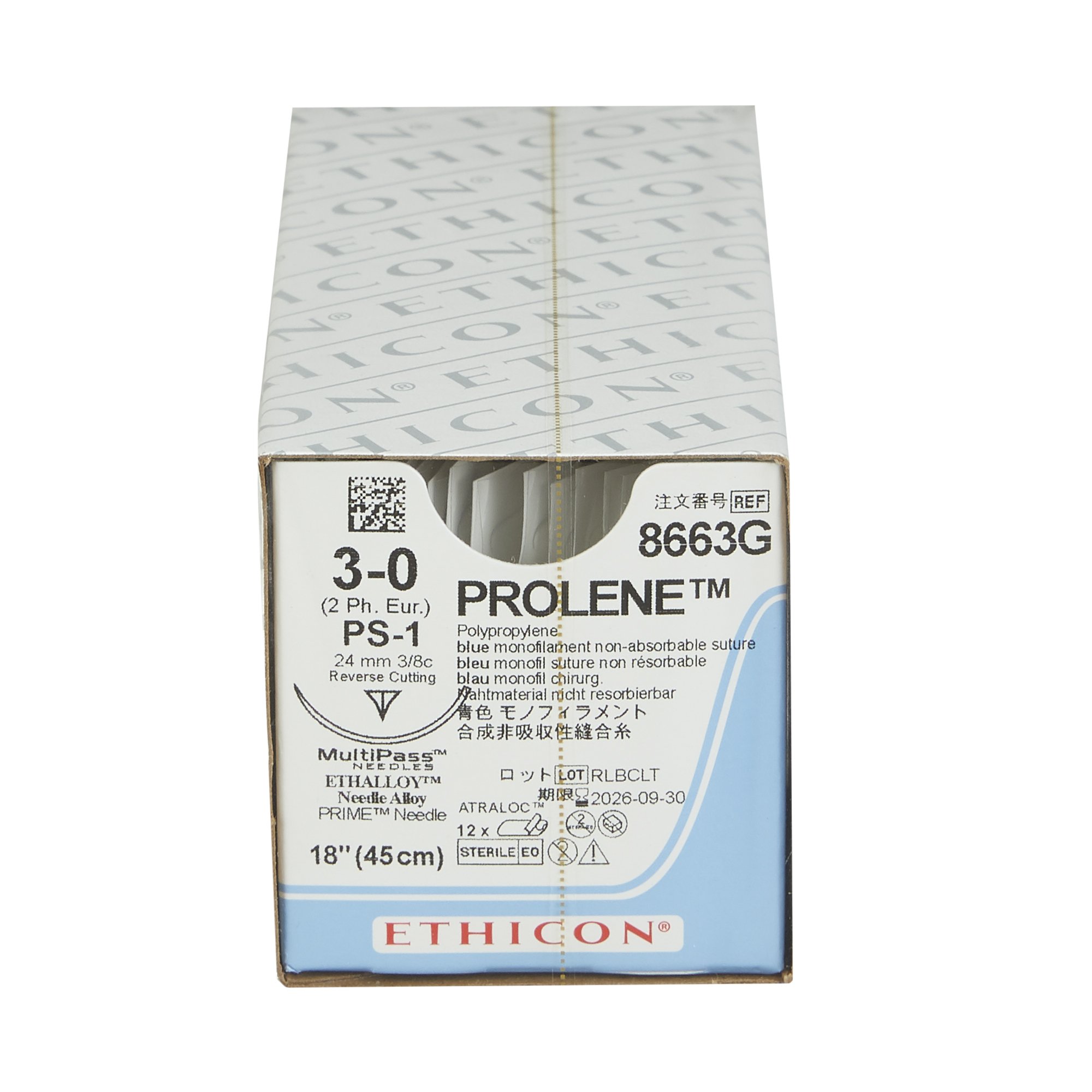 J & J Healthcare Systems 8663G - Prolene™ Suture with Needle - 12/Dozen, 12/Box