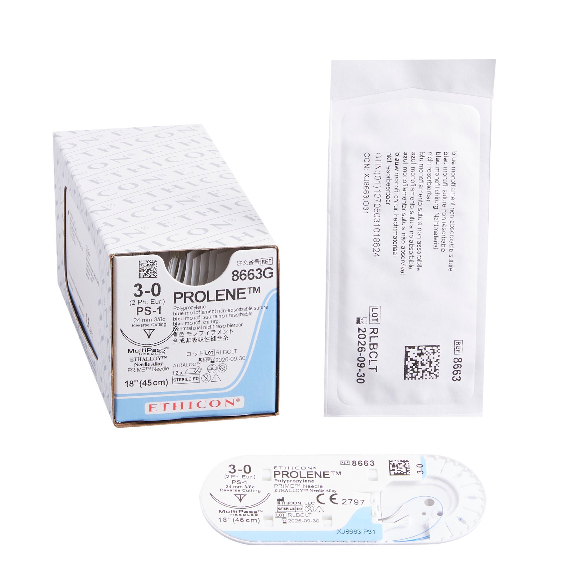 J & J Healthcare Systems - 8663G Prolene™ Suture with Needle