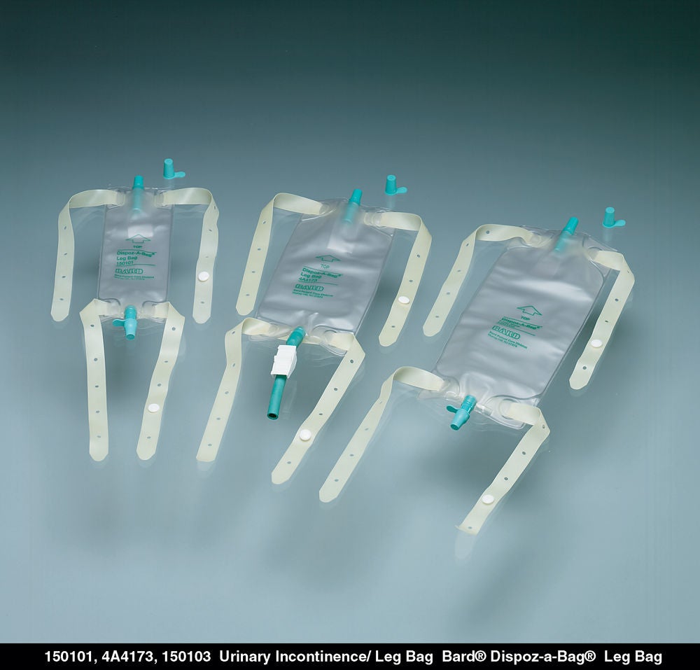 Bard - 150101 Urinary Leg Bag Bard® Dispoz-a-Bag® Anti-Reflux Valve Sterile 266 mL Vinyl