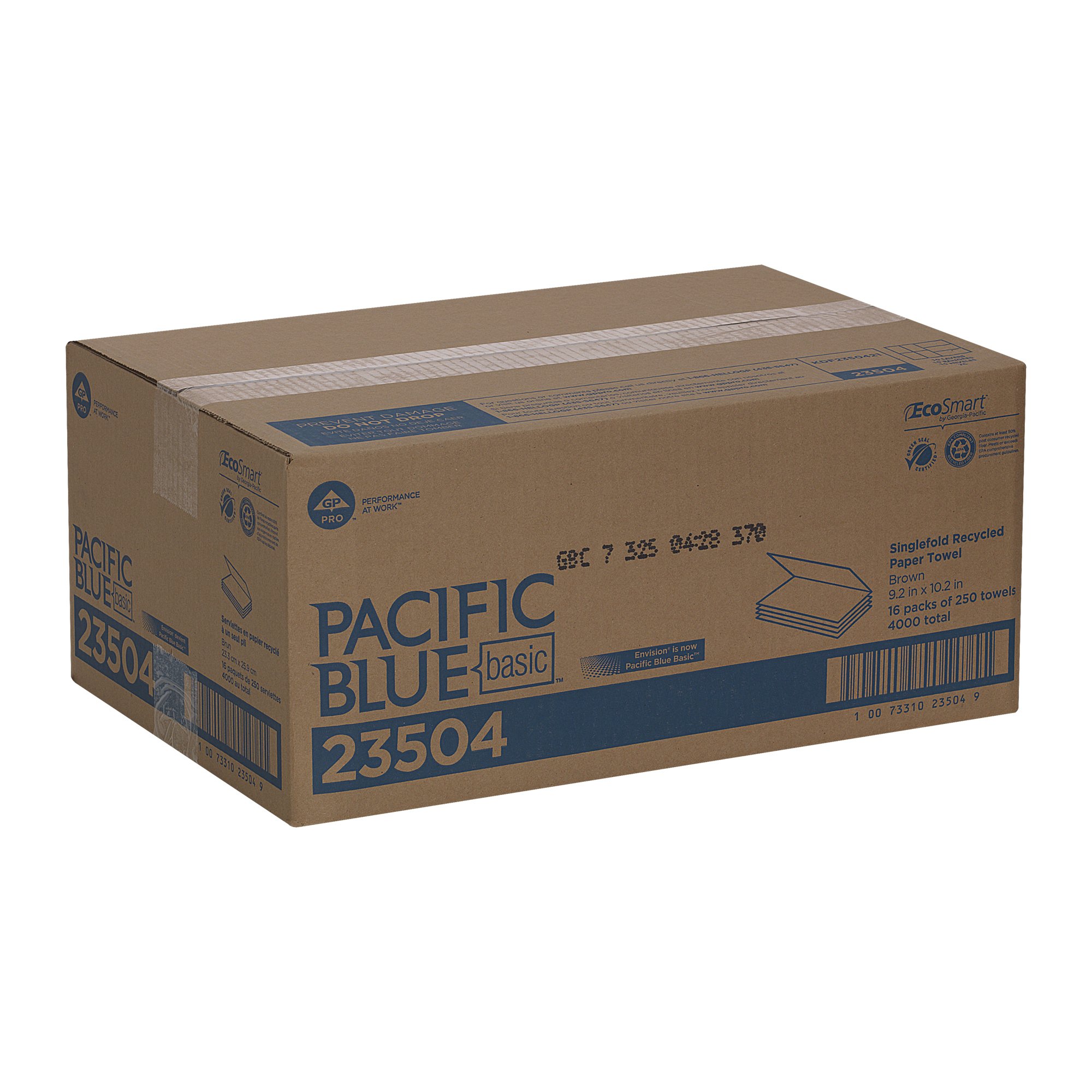 Georgia-Pacific Consumer Products LP 23504 - Pacific Blue Basic™ Single-Fold Paper Towel, 250 Sheets per Pack - 1/Pack, 16/Case