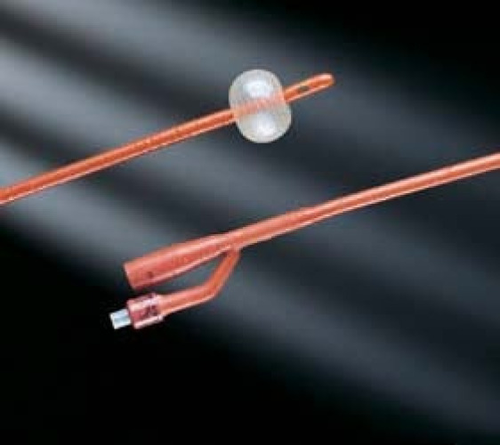 Bard - 0196SI16 Foley Catheter Bardex® I.C. 2-Way Standard Tip 5 cc Balloon 16 Fr. Red Rubber